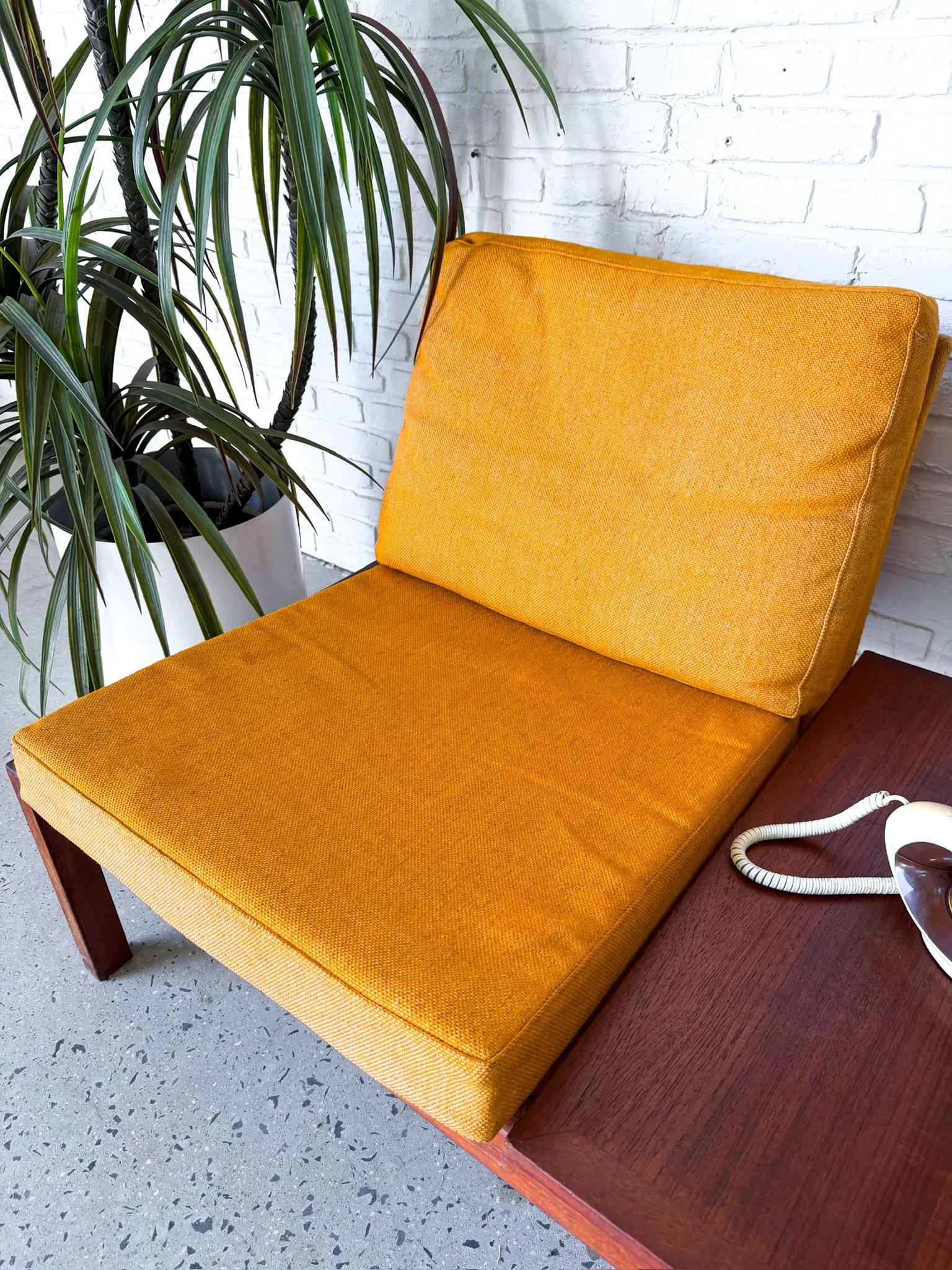Danish Two Seater Sofa with Built In Side Table7.jpg