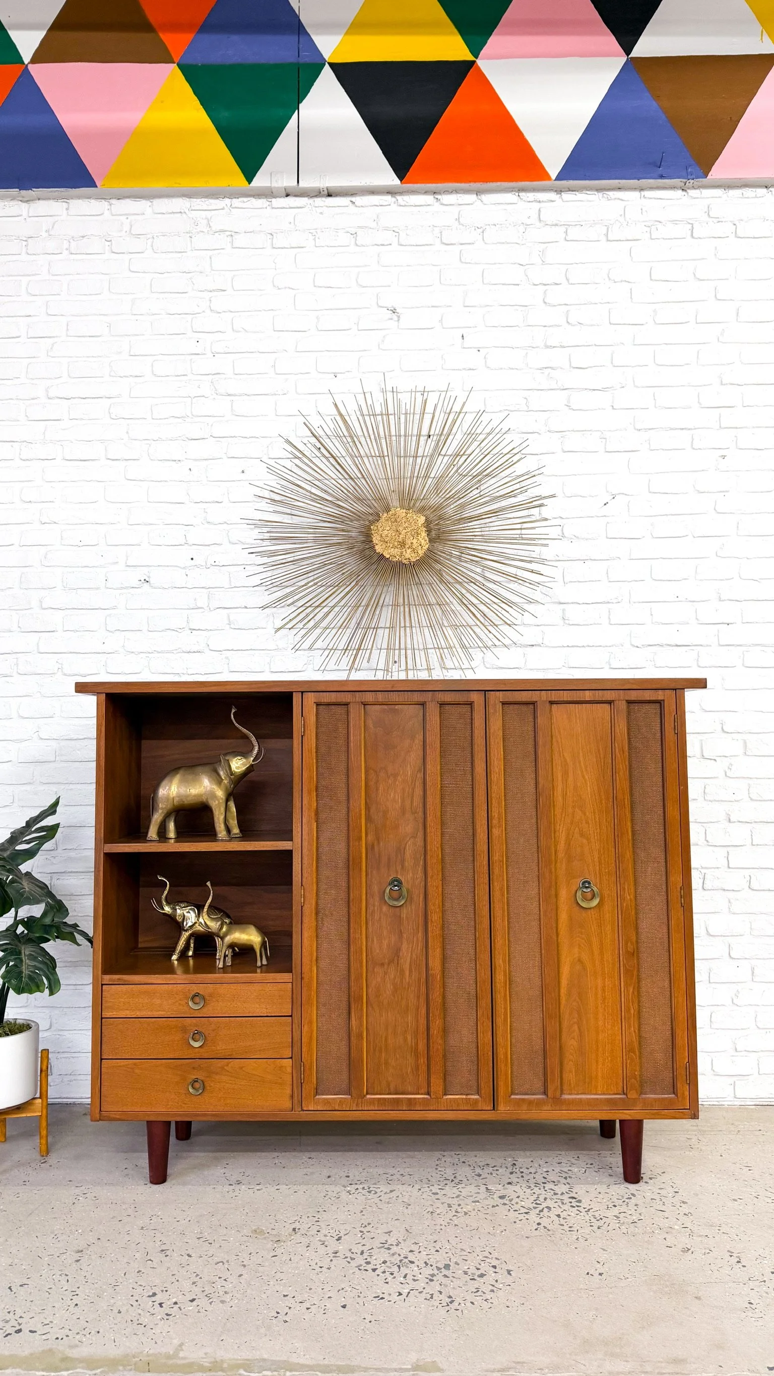 Walnut Curio cabinet with shelves and drawers1.jpg