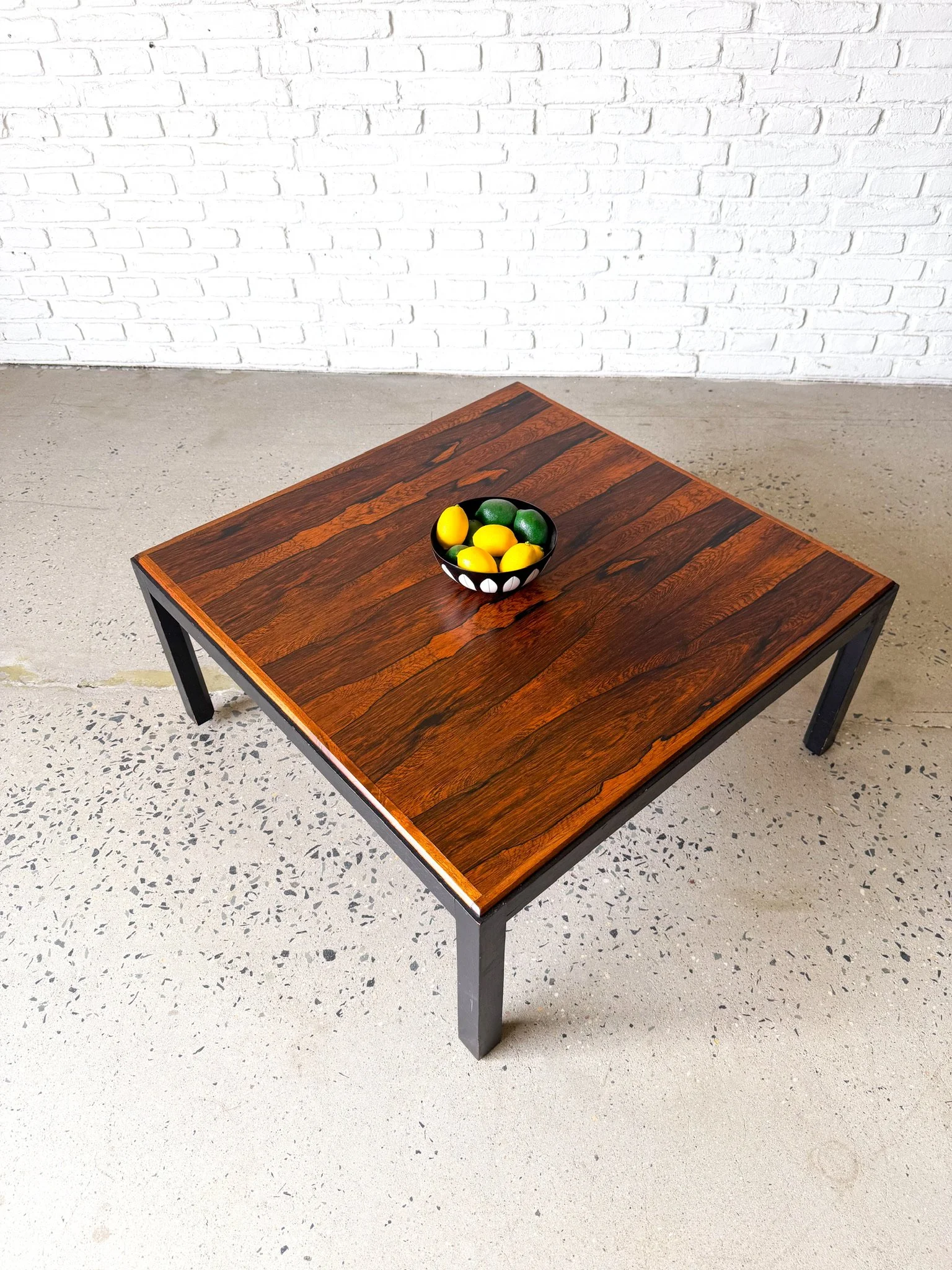 Danish Modern Rosewood Square Coffee Table1.jpg
