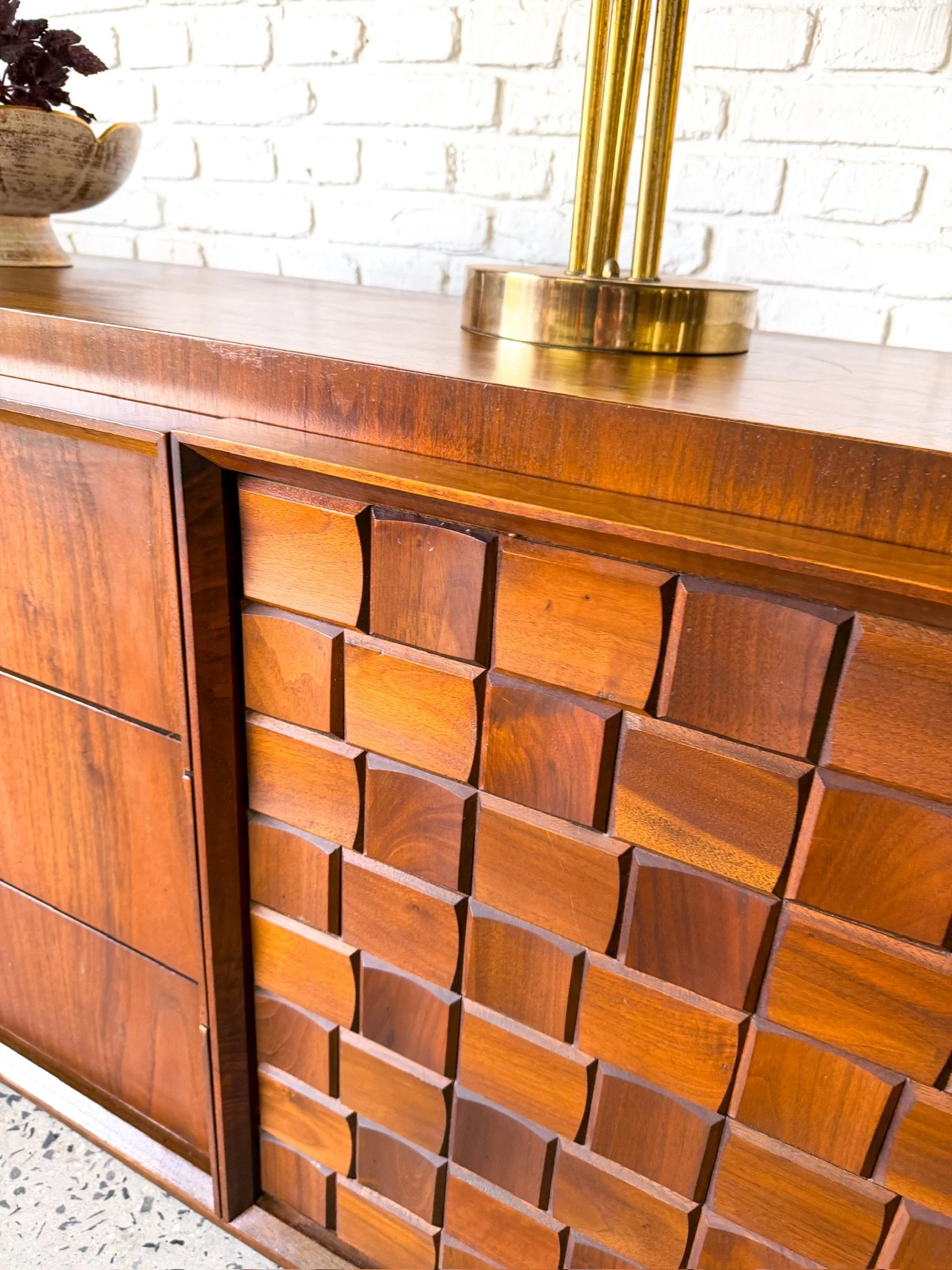 1960s Brutalist Walnut Lowboy Dresser by Tobago Canada10.jpg