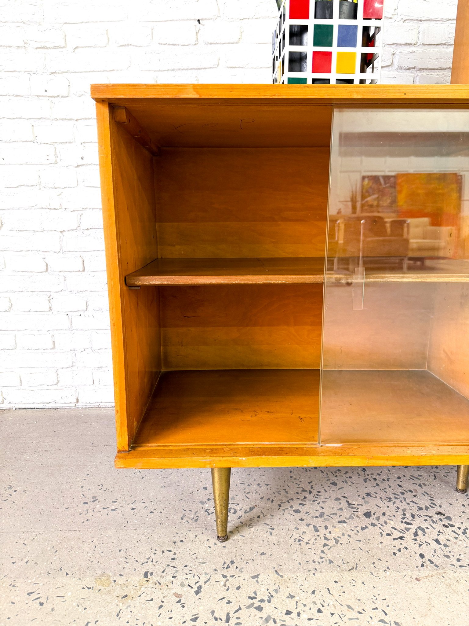 Solid Maple 1950's Modular Dresser Shelf Combo9.jpg