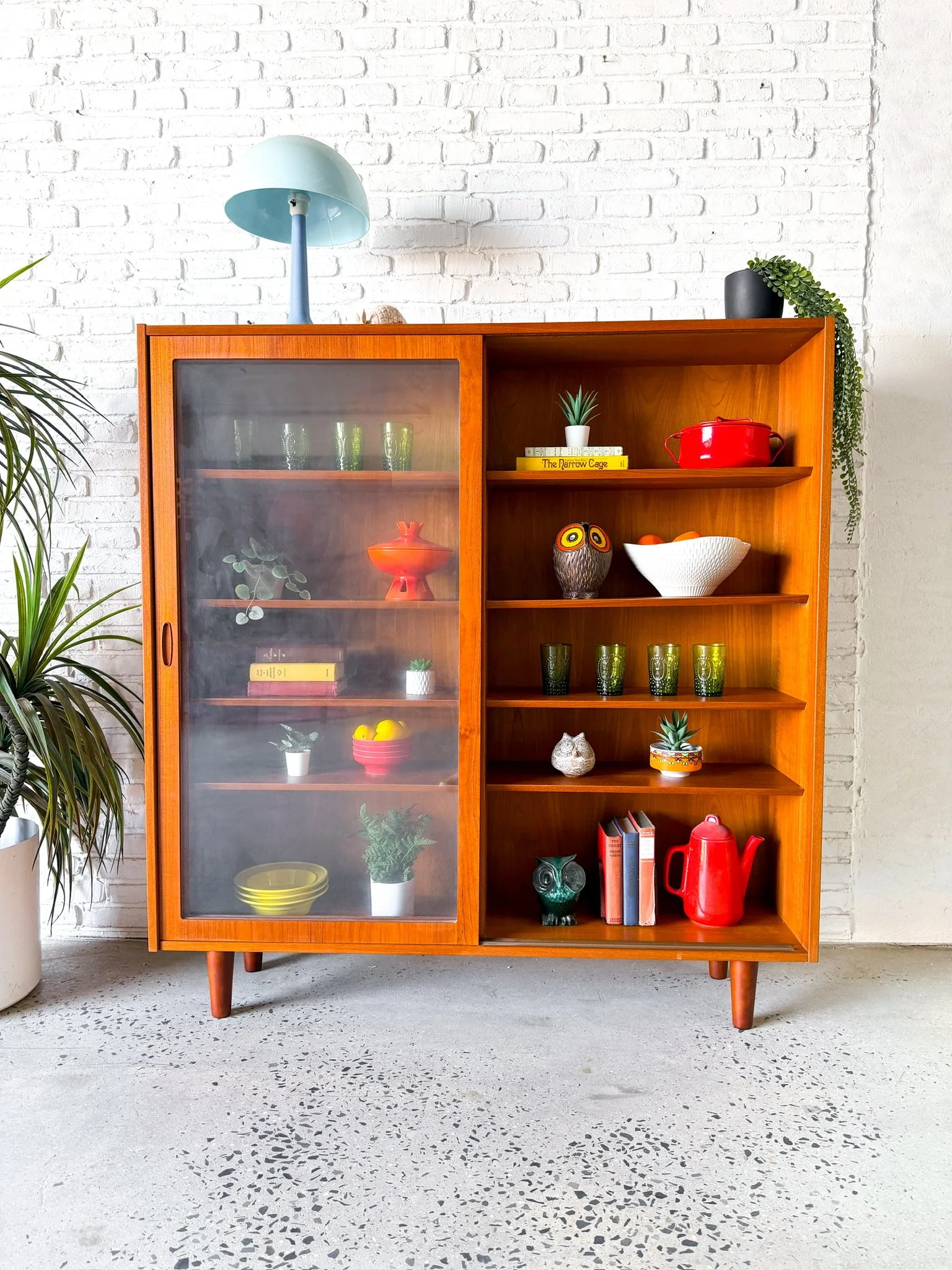 Danish Modern Teak Bookcase Curio Cabinet by Poul Hundevad6.jpg
