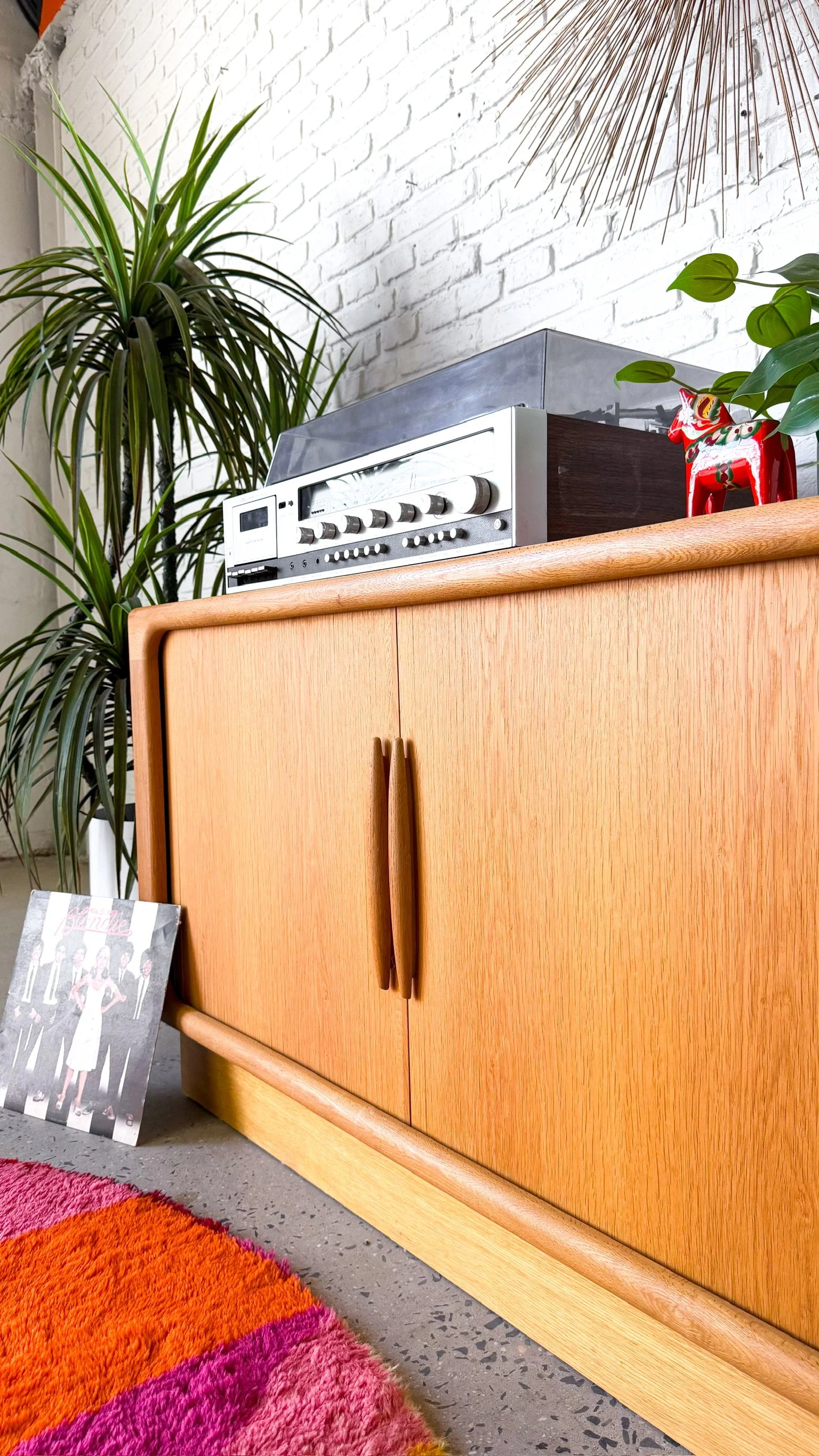Dyrlund Danish Oak Tambour Door Media Cabinet16.jpg