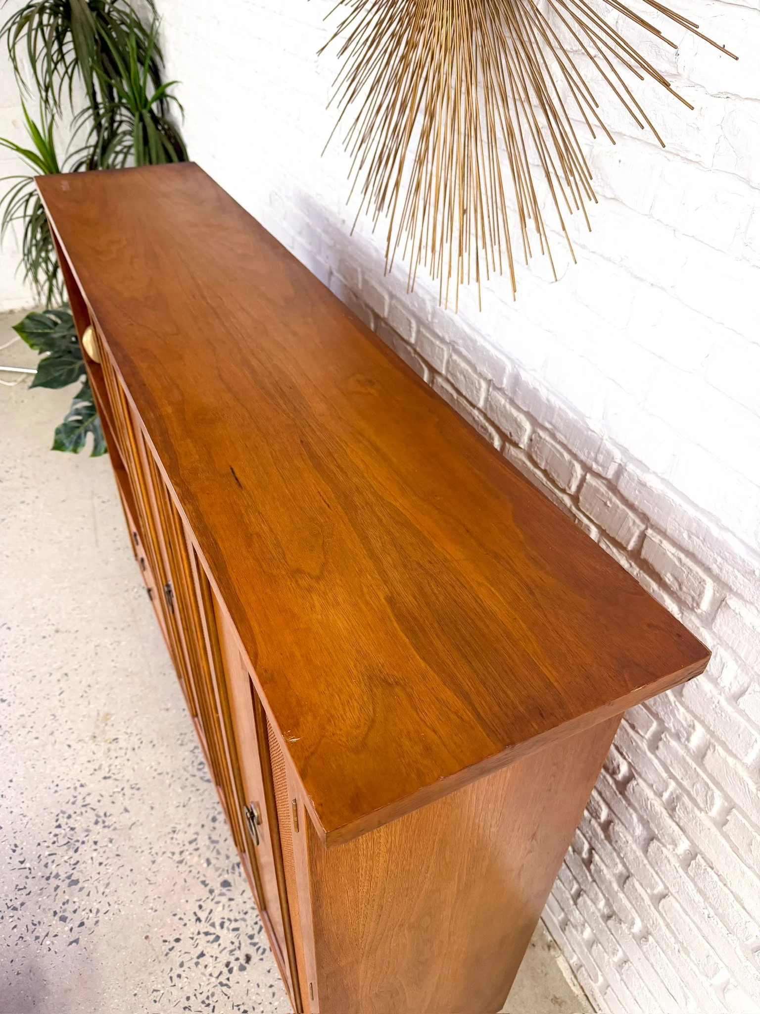 Walnut Curio cabinet with shelves and drawers11.jpg