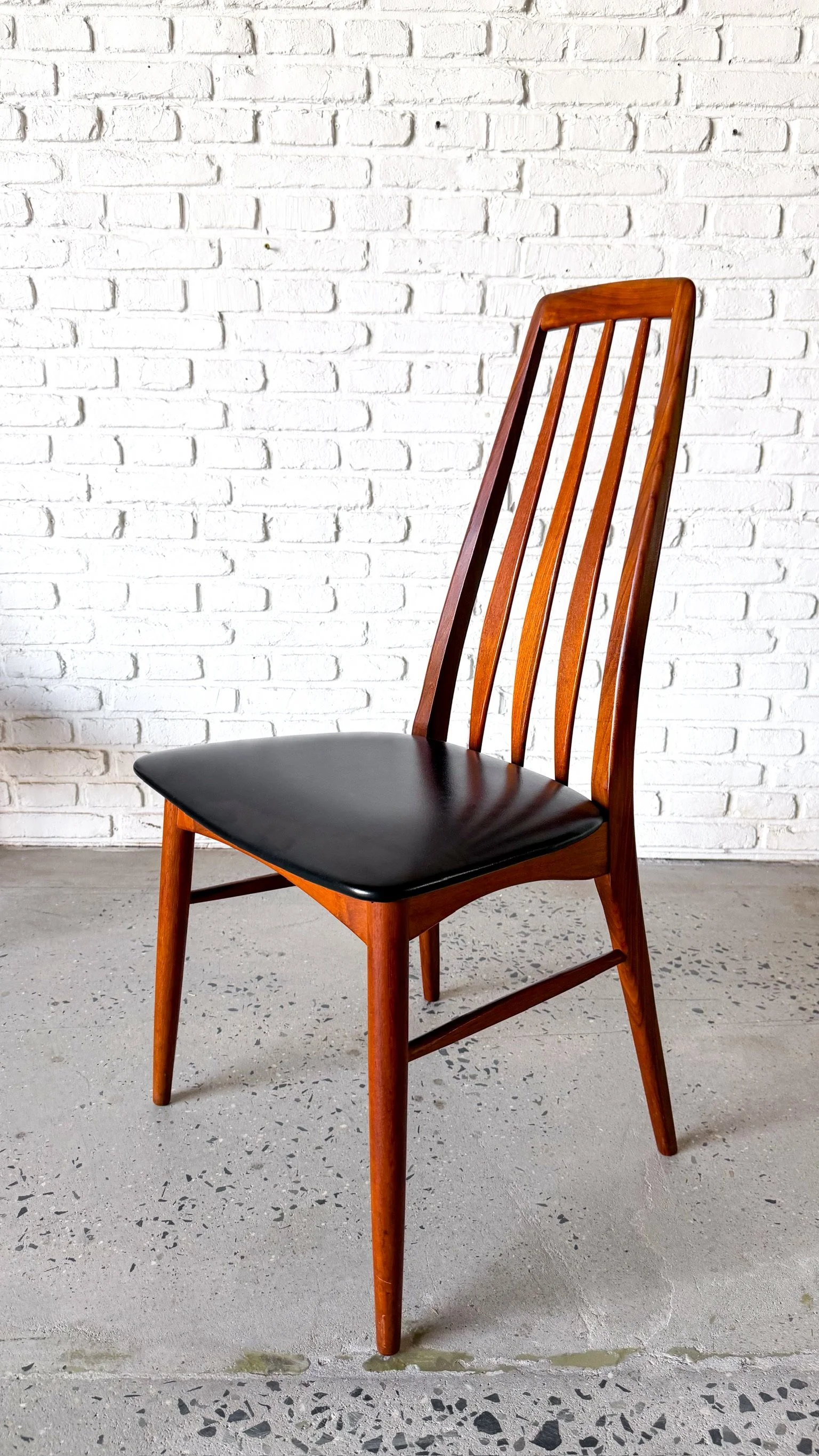 6 danish modern teak “eva” dining chairs by niels koefoed7.jpg