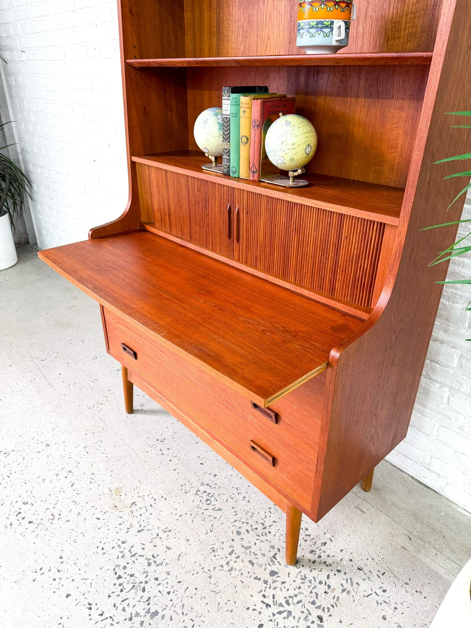 Johannes Sorth Teak Secretary Desk Bookcase5.jpg
