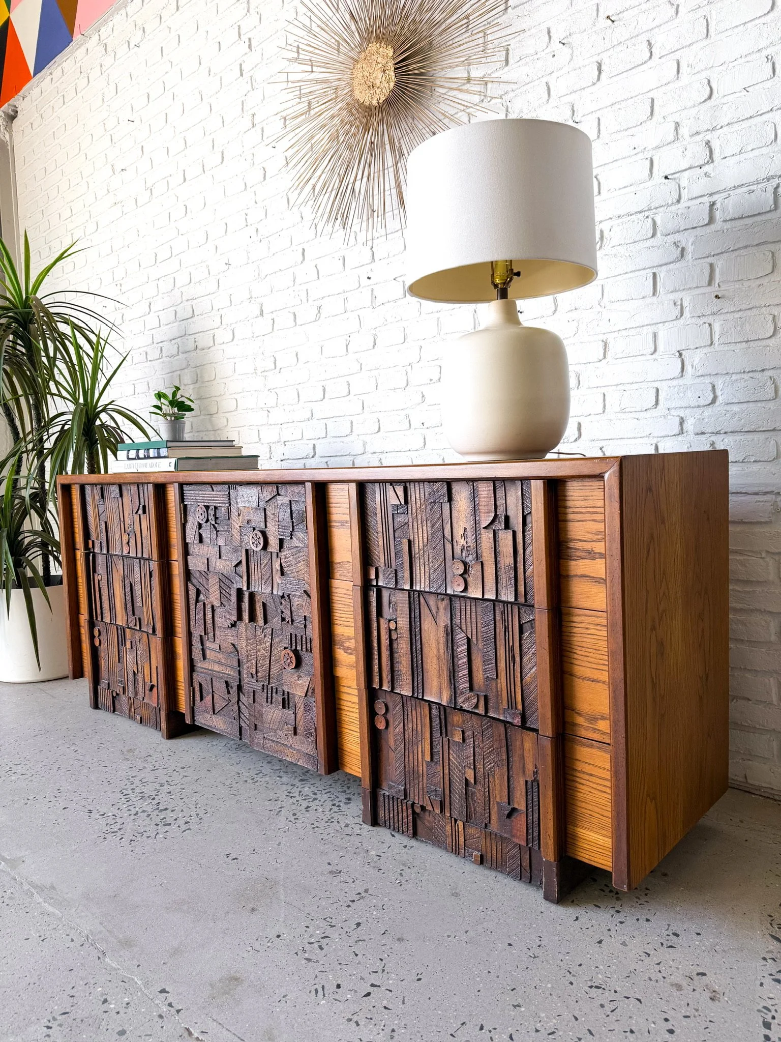 Lane Pueblo Brutalist 1970s Lowboy Dresser 6.jpg
