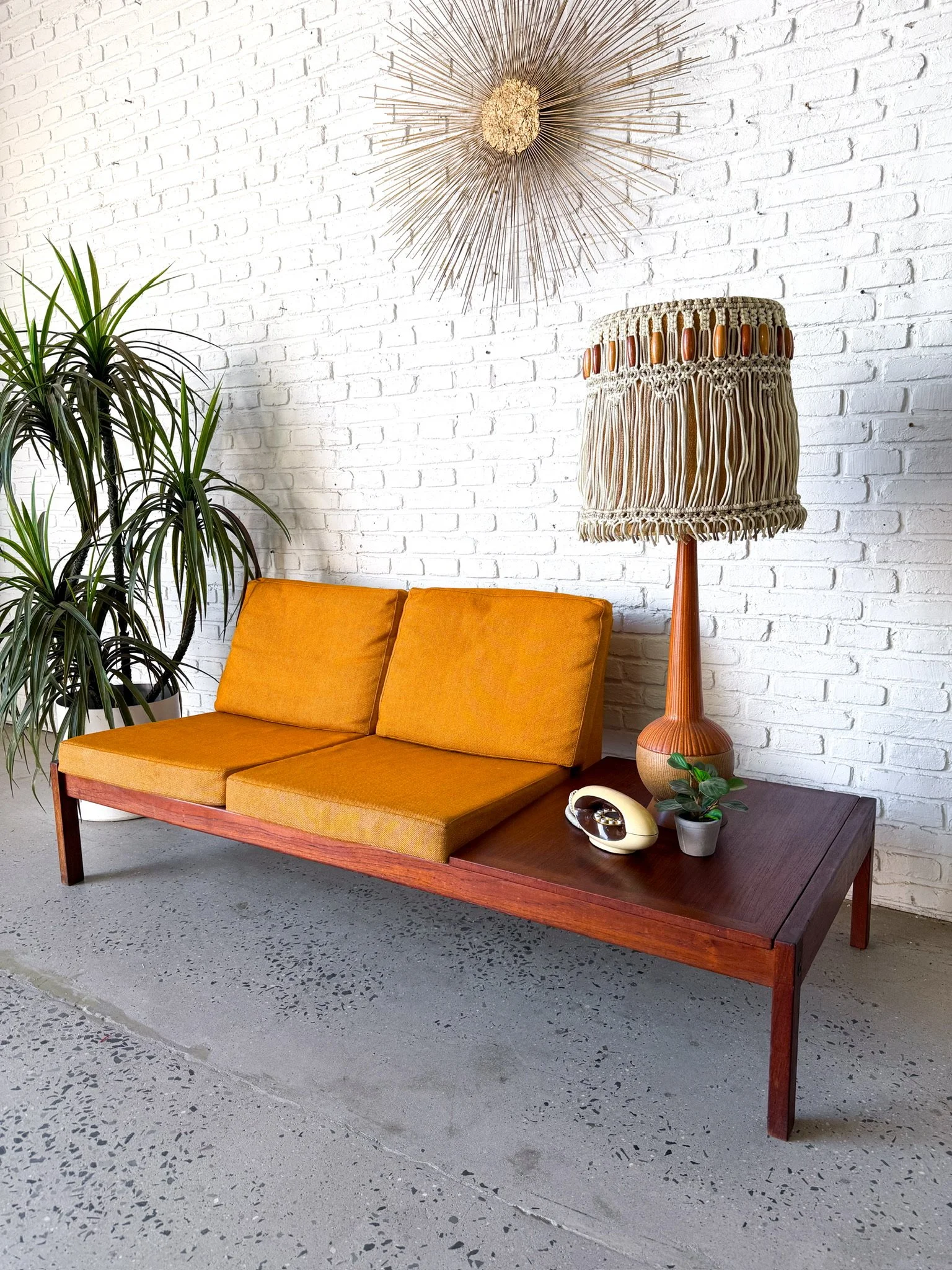 Danish Two Seater Sofa with Built In Side Table12.jpg