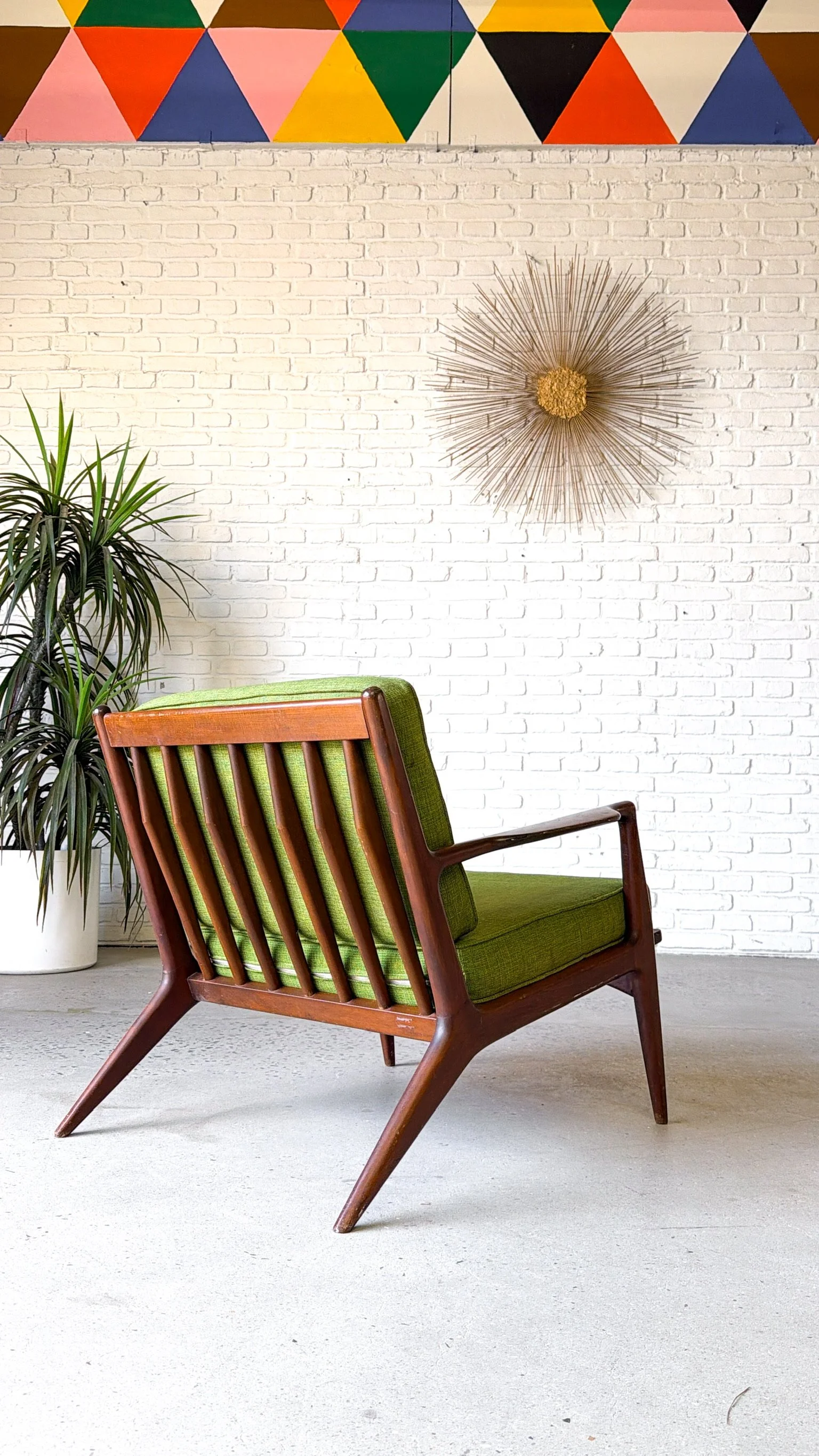 Danish Modern Lounge Chair with Original Green Upholstery19.JPG