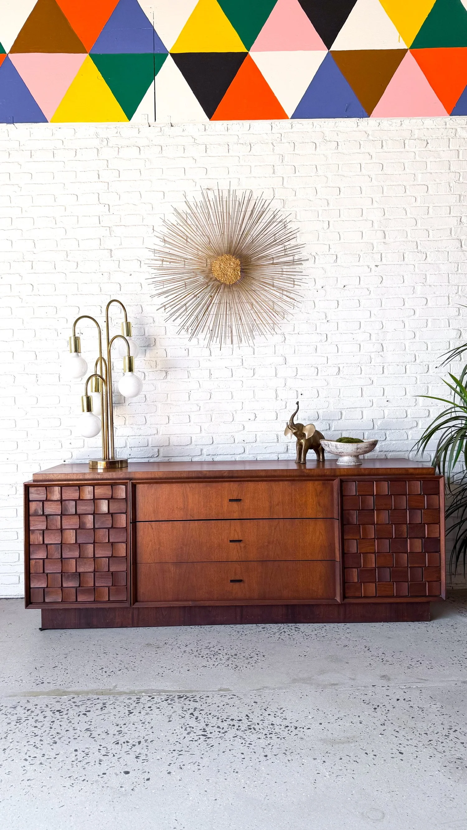 mid century modern lowboy dresser Vintage Danish Mid-Century Modern Four Drawer Lowboy Dresser  MCM-SF