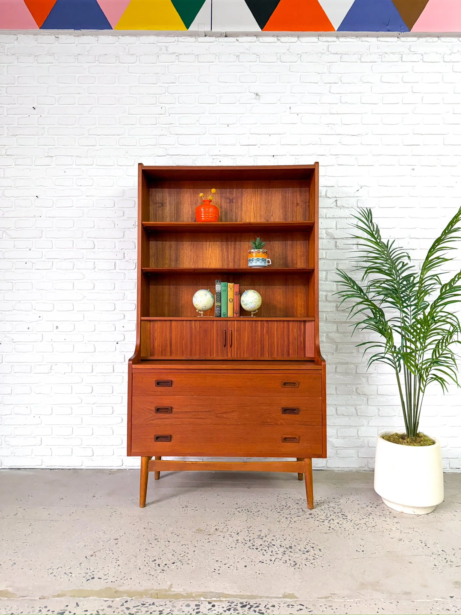 Johannes Sorth Teak Secretary Desk Bookcase1.jpg
