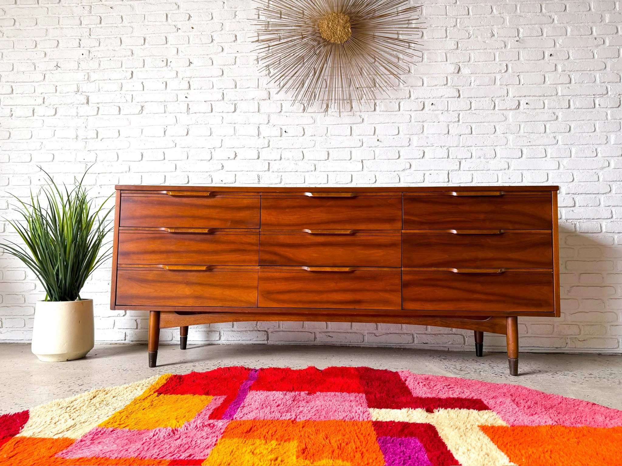 Mid Century Walnut 9 Drawer Lowboy Dresser6.jpg