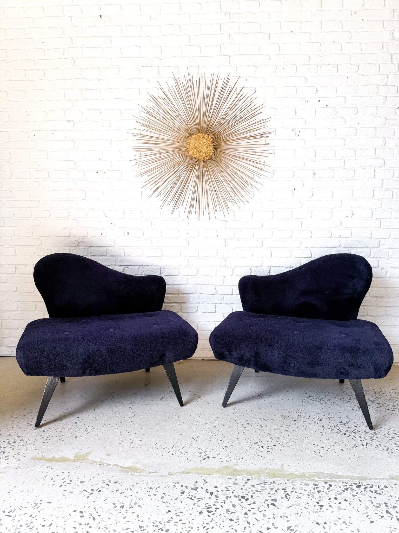 Asymmetrical Abstract Grosfeld House Lounge Chair Pair