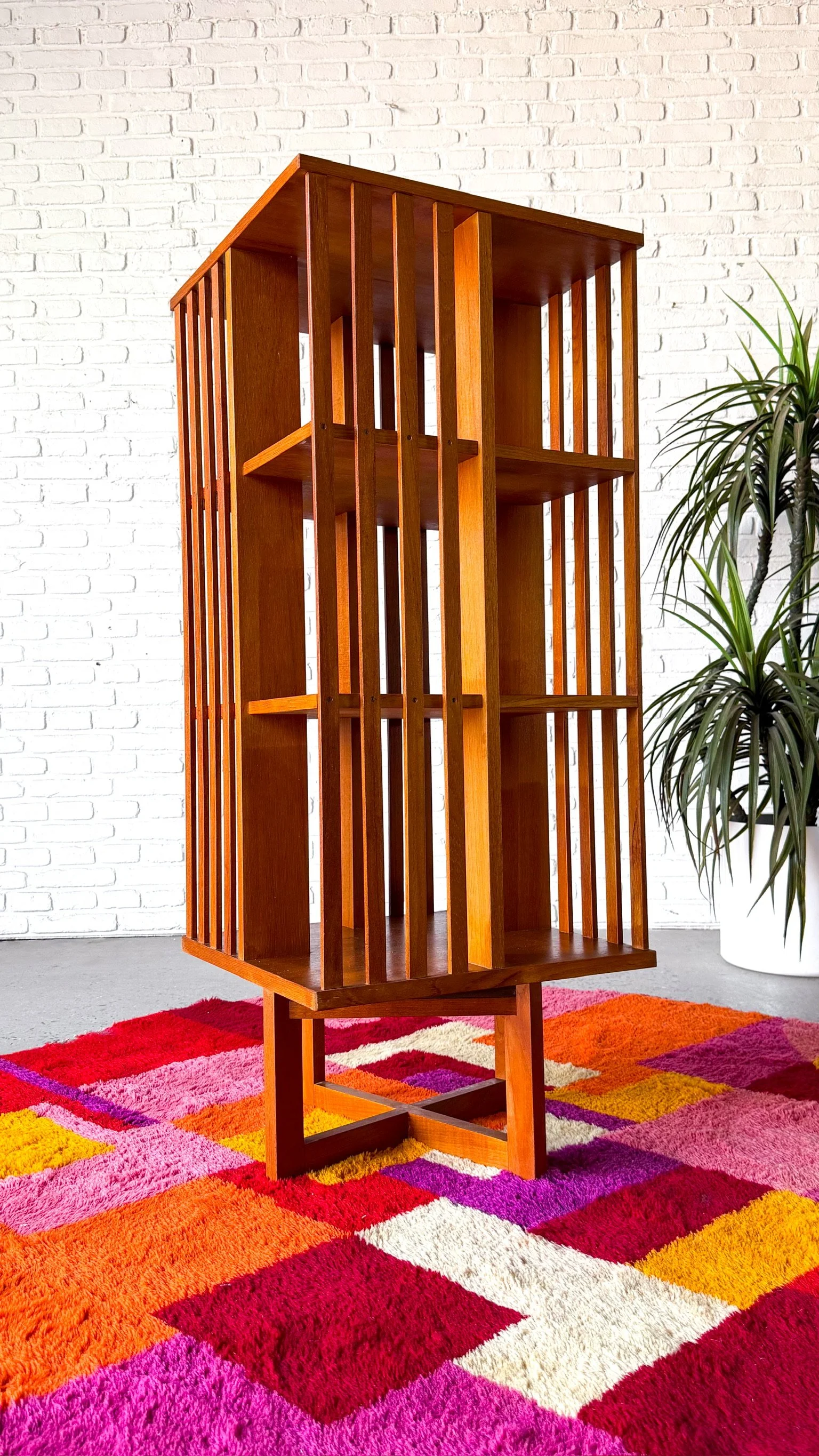 Rotating Teak Bookcase Made in Sweden13.jpg