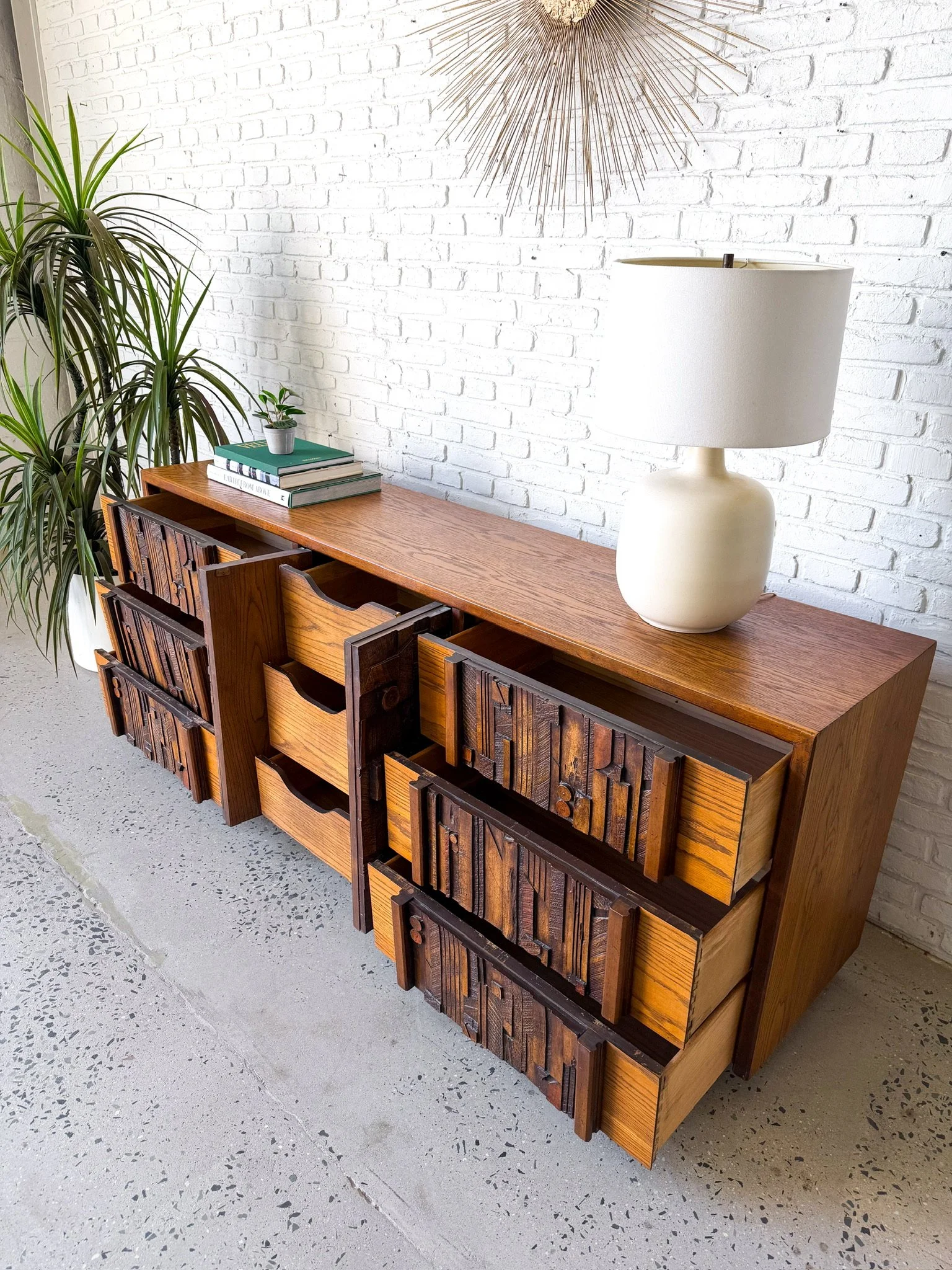 Lane Pueblo Brutalist 1970s Lowboy Dresser 13.jpg