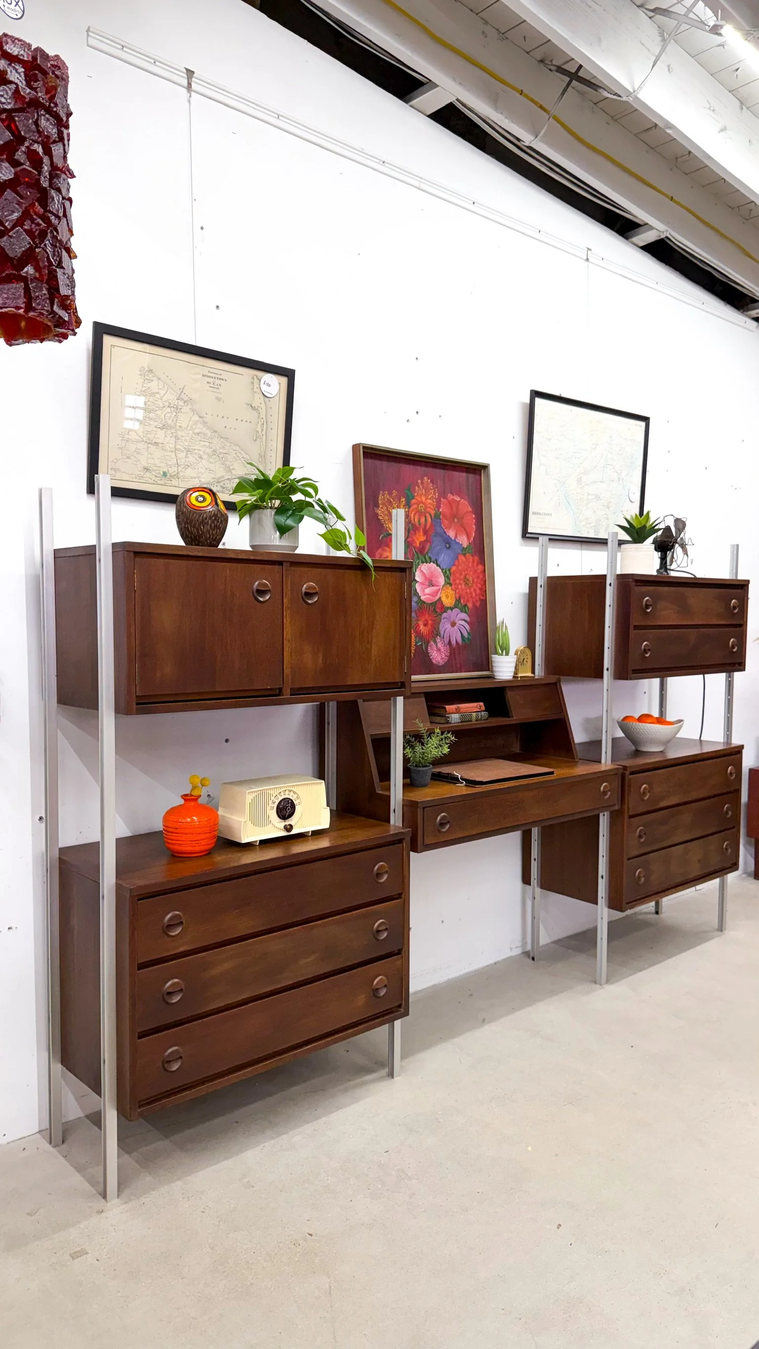 Stanley 3-bay Freestanding Wall Unit with Desk c. 1960s4.jpg