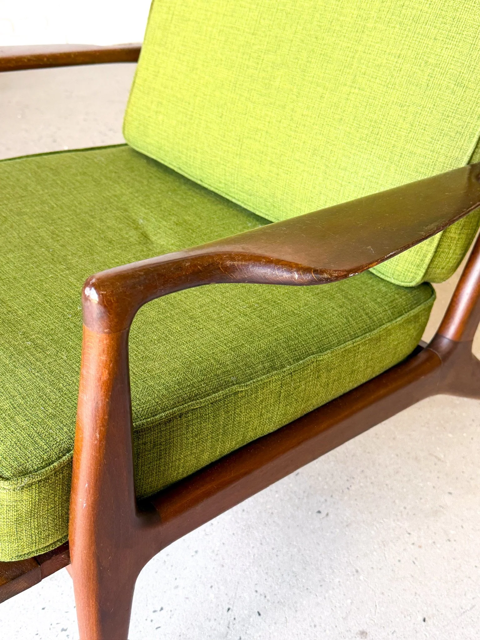 Danish Modern Lounge Chair with Original Green Upholstery5.jpg