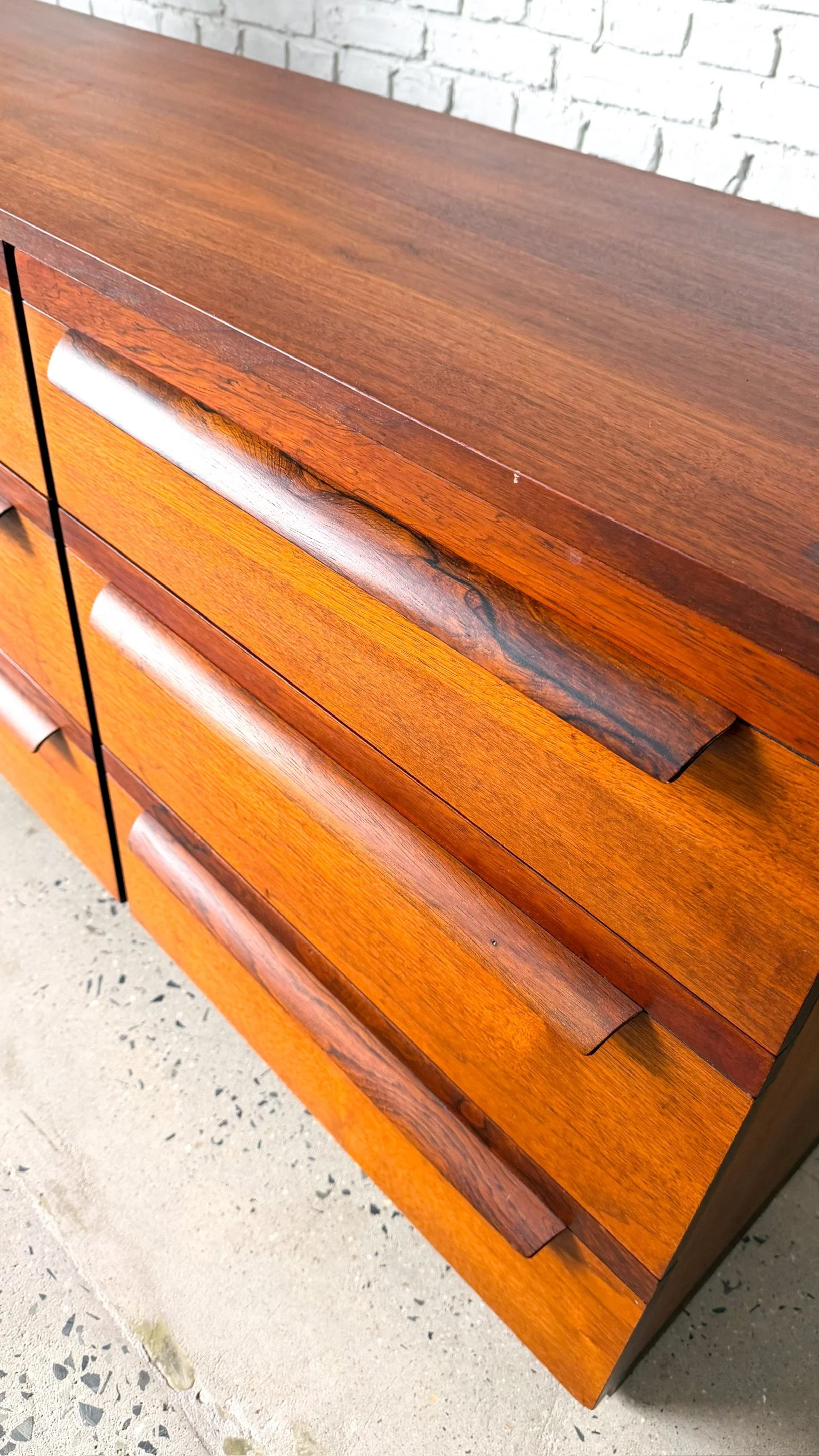 Mid Century Lowboy Dresser in Walnut and Rosewood5.jpg