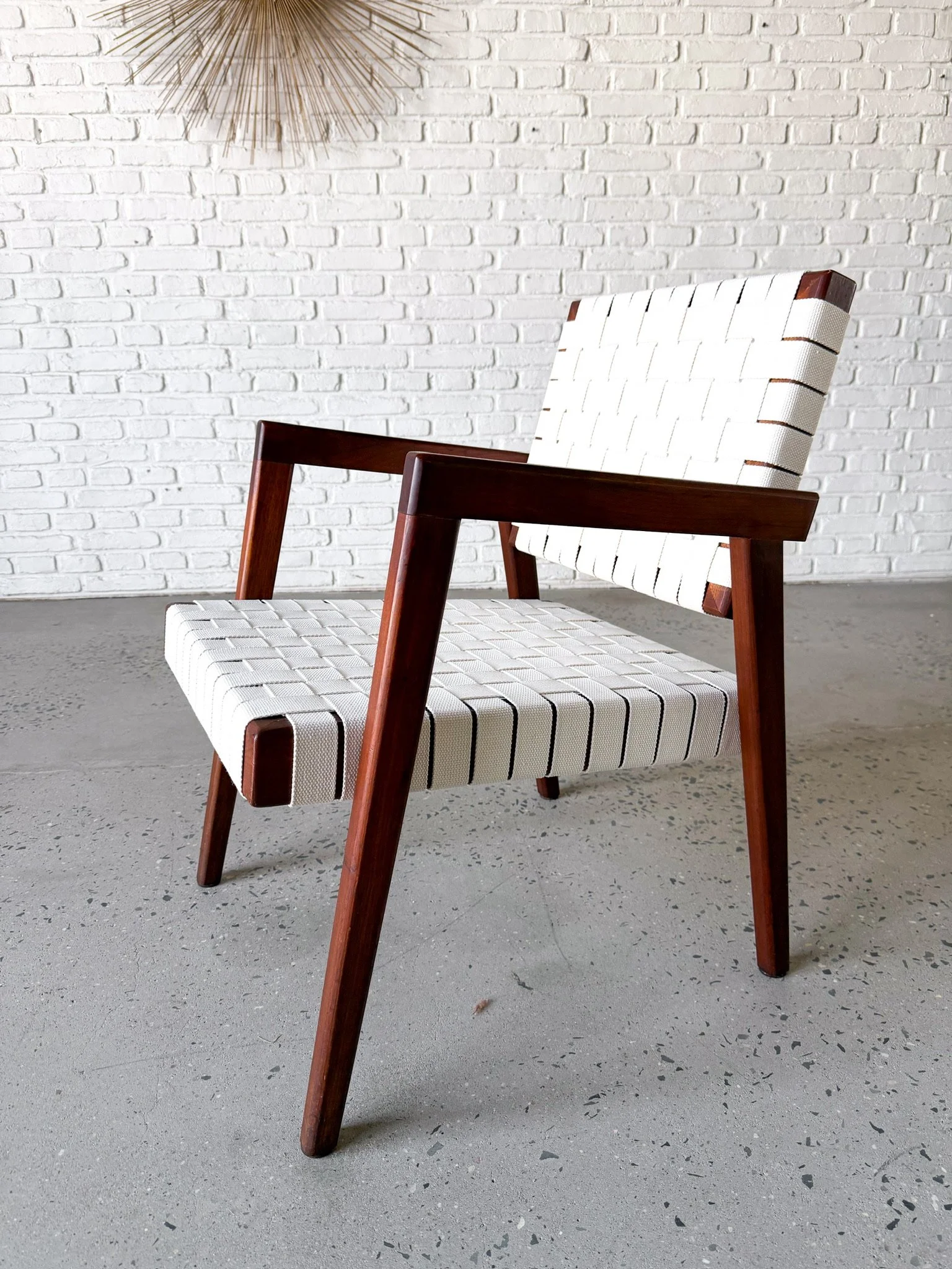 1950s solid wood side chair with NEW woven strap seat1.jpg