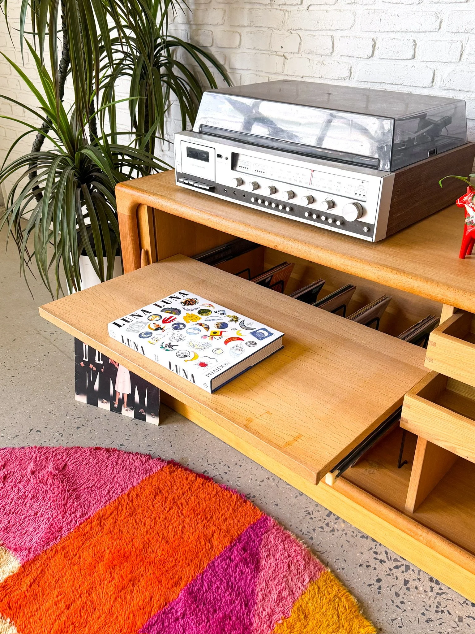 Dyrlund Danish Oak Tambour Door Media Cabinet5.jpg