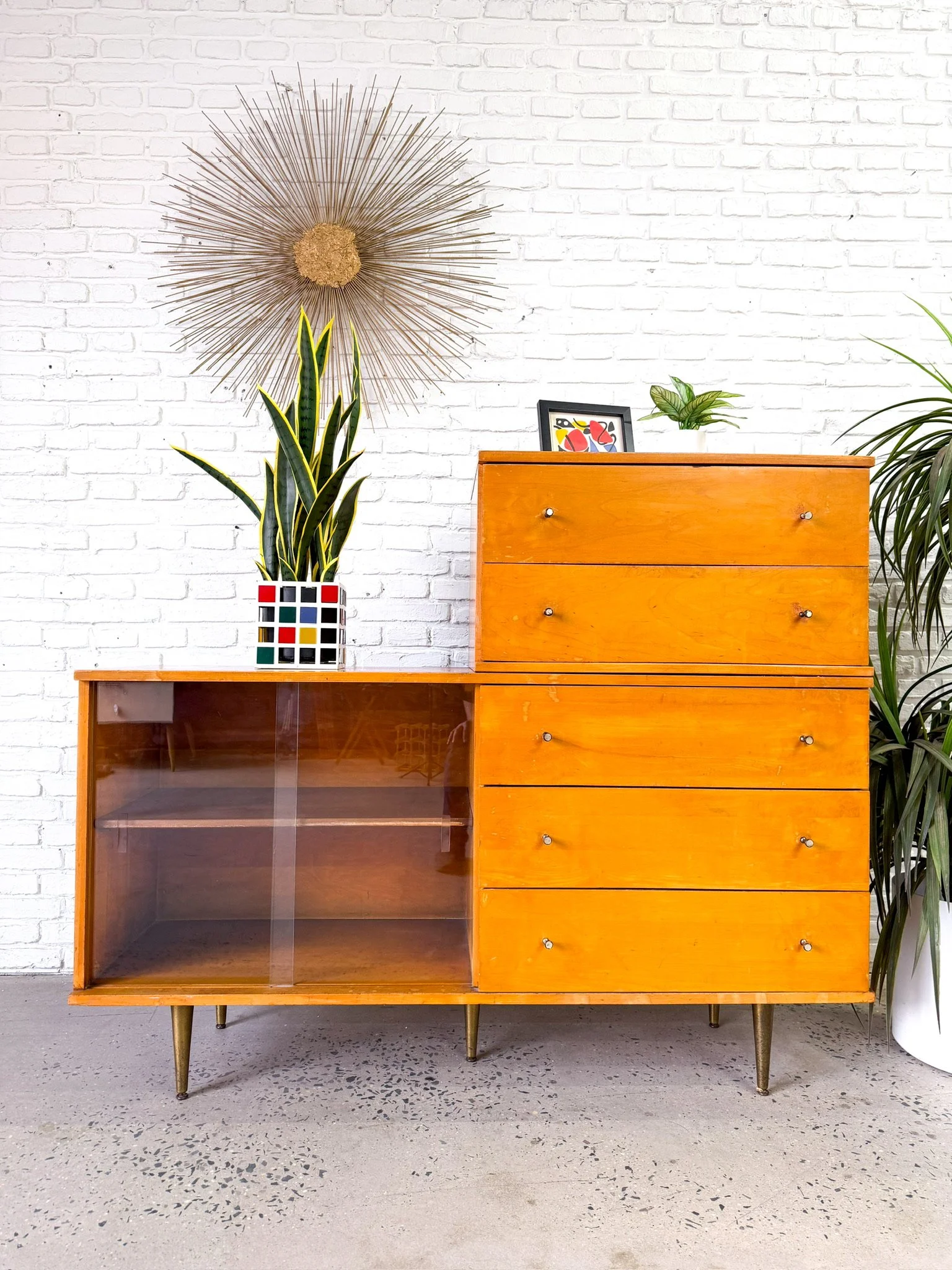 Solid Maple 1950's Modular Dresser Shelf Combo4.jpg