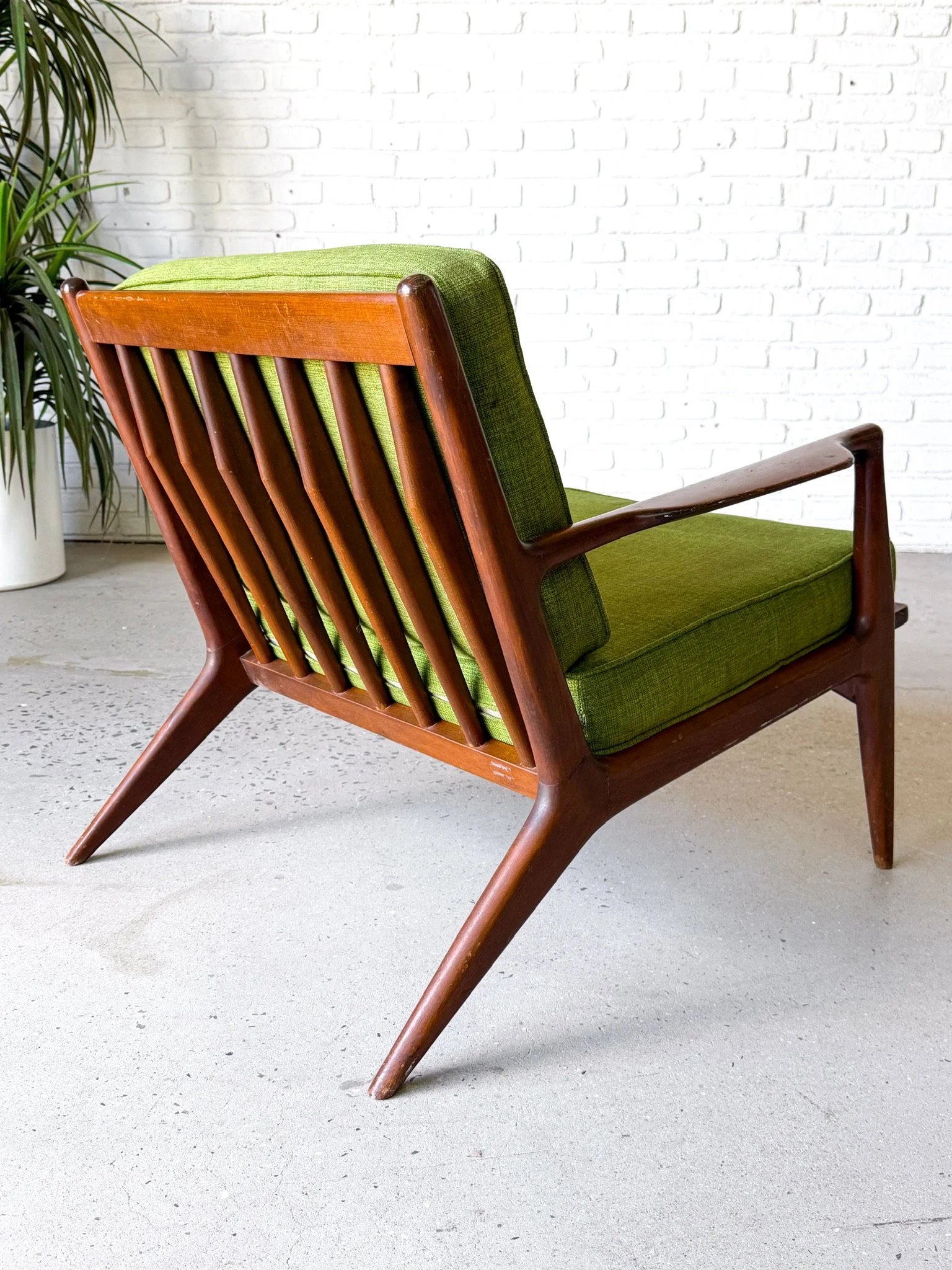 Danish Modern Lounge Chair with Original Green Upholstery11.jpg