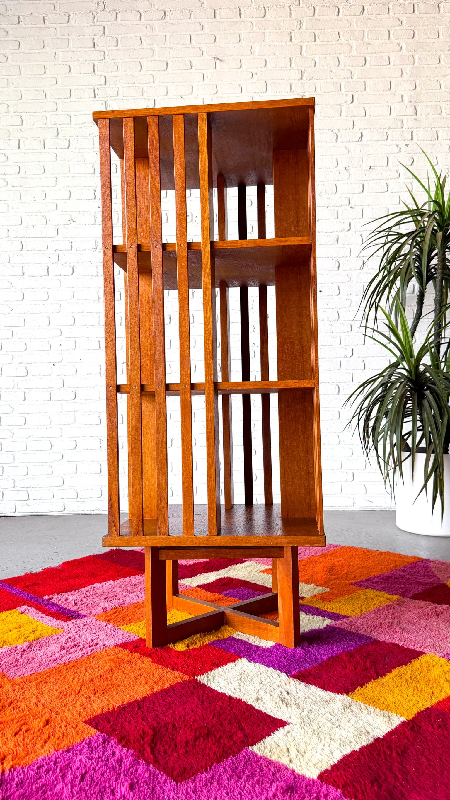 Rotating Teak Bookcase Made in Sweden20.jpg