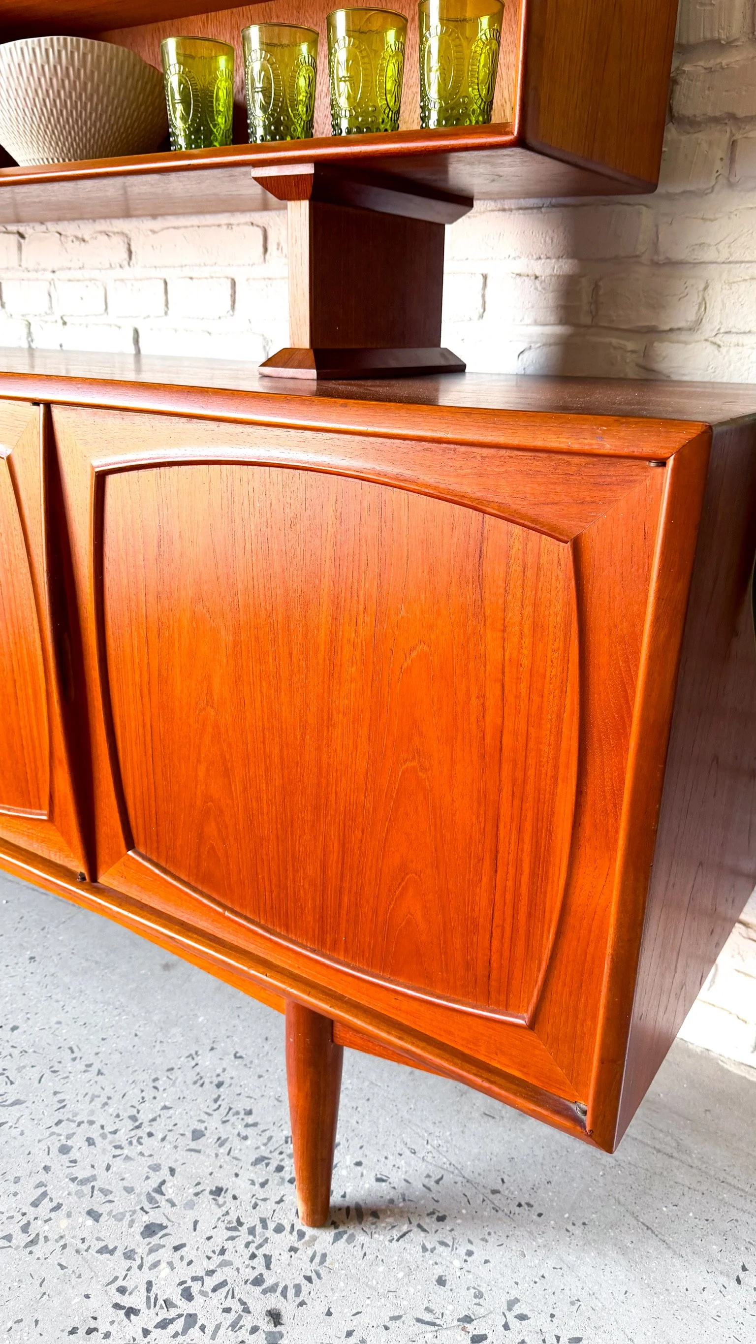 Scandinavian Teak Credenza by Gustav Bahus with Hutch top by Dyrlund6.jpg