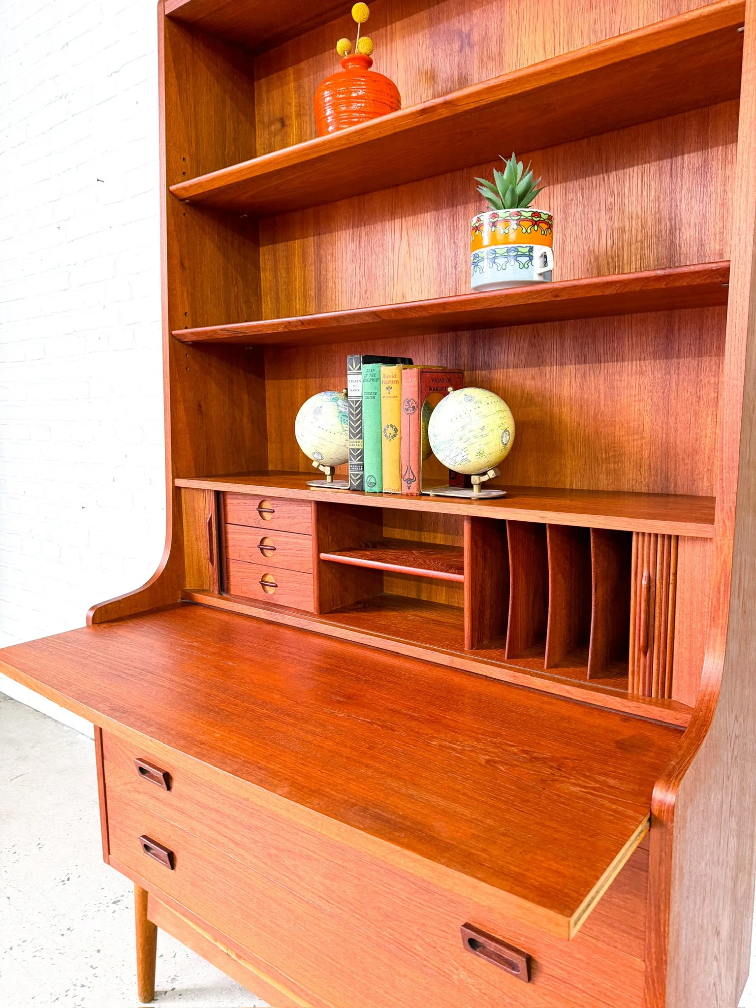 Johannes Sorth Teak Secretary Desk Bookcase7.jpg