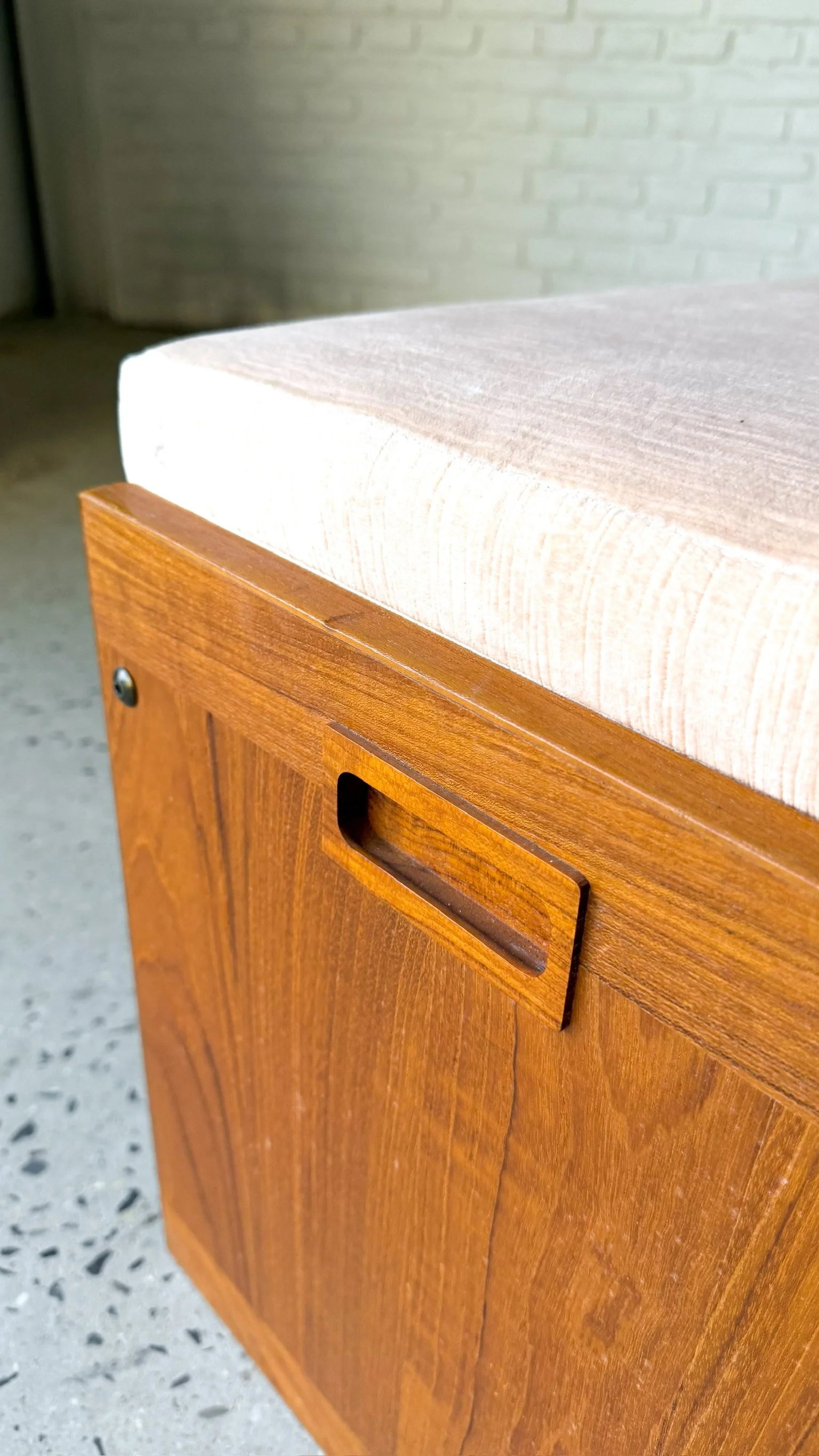 Small teak upholstered stool ottoman made in denmark2.jpg