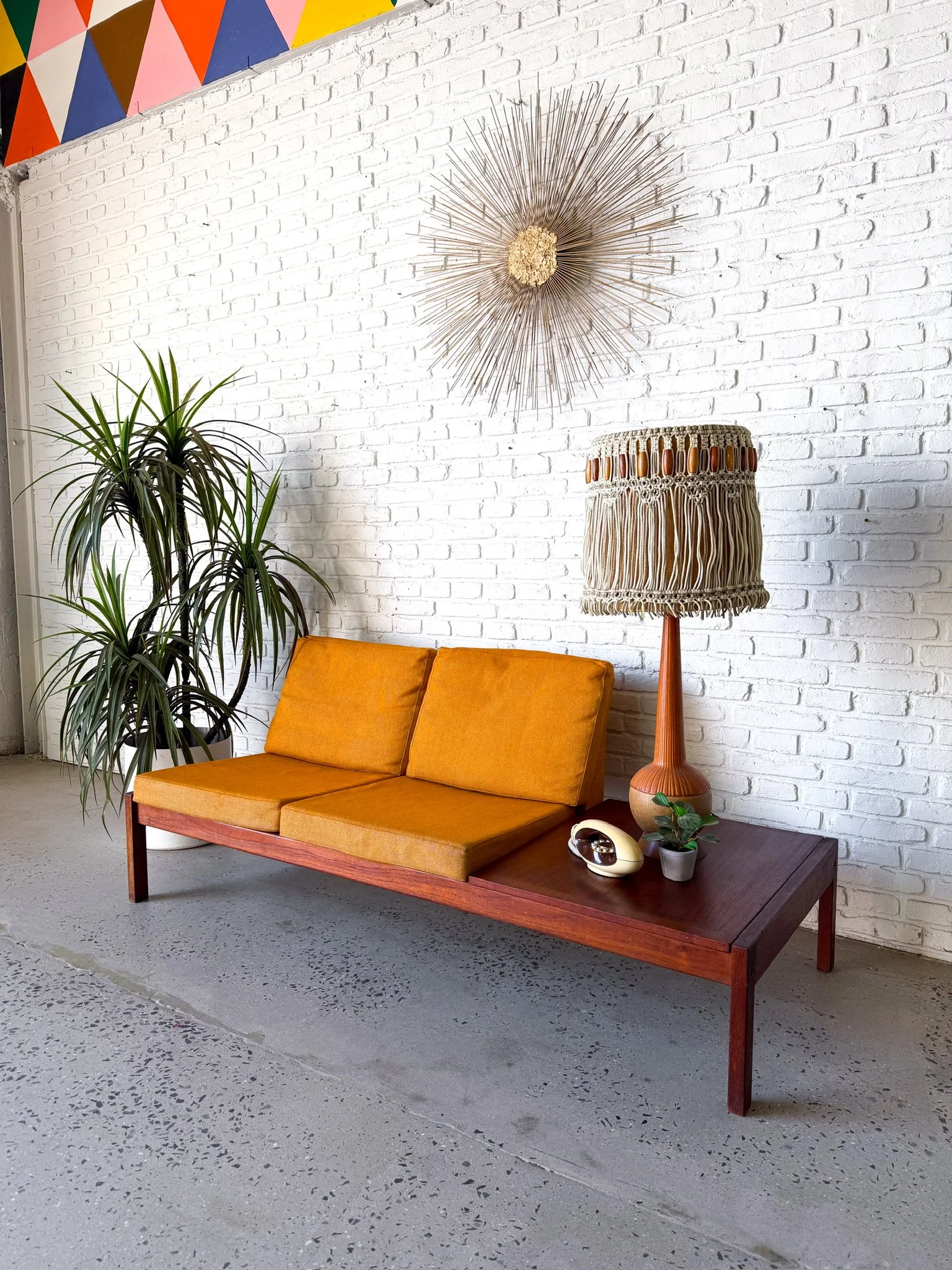 Danish Two Seater Sofa with Built In Side Table11.jpg