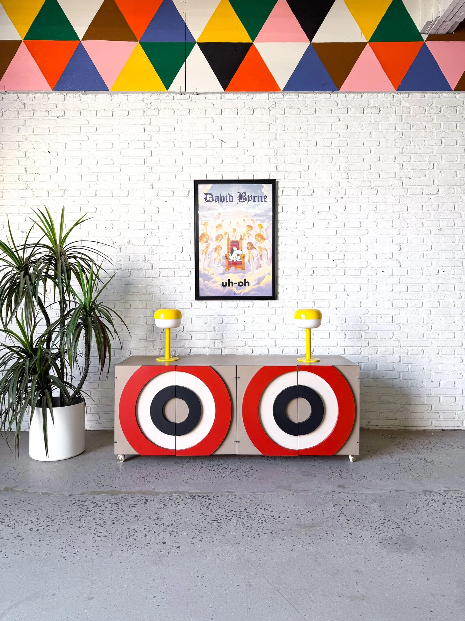 Custom Vintage Record Cabinet with Circles Design1.jpg