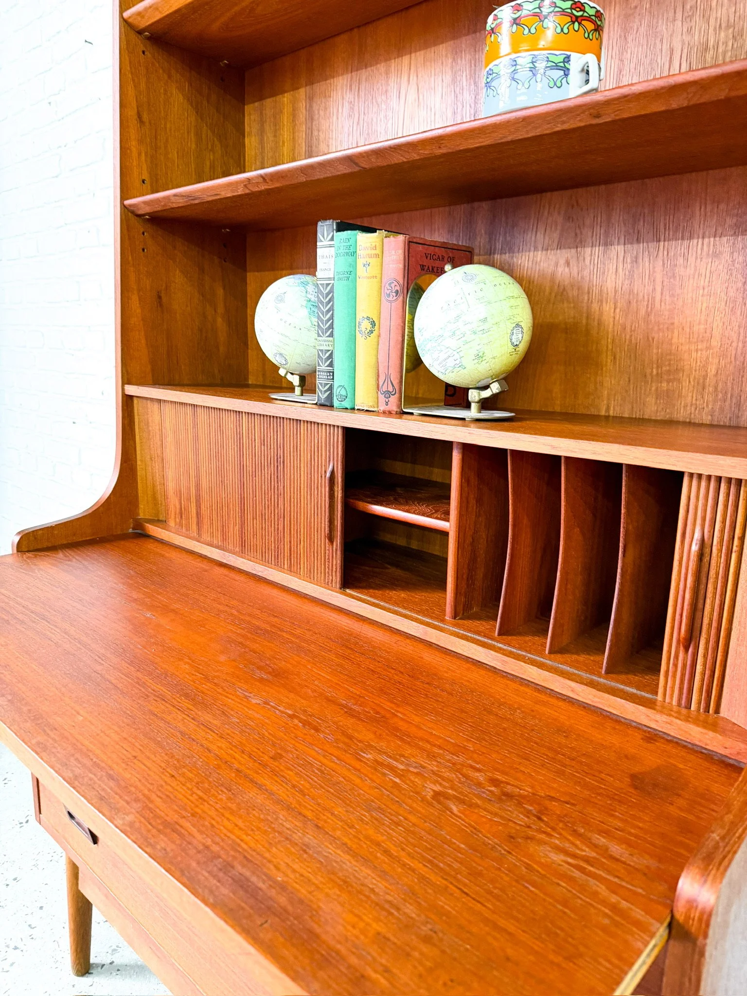 Johannes Sorth Teak Secretary Desk Bookcase6.jpg