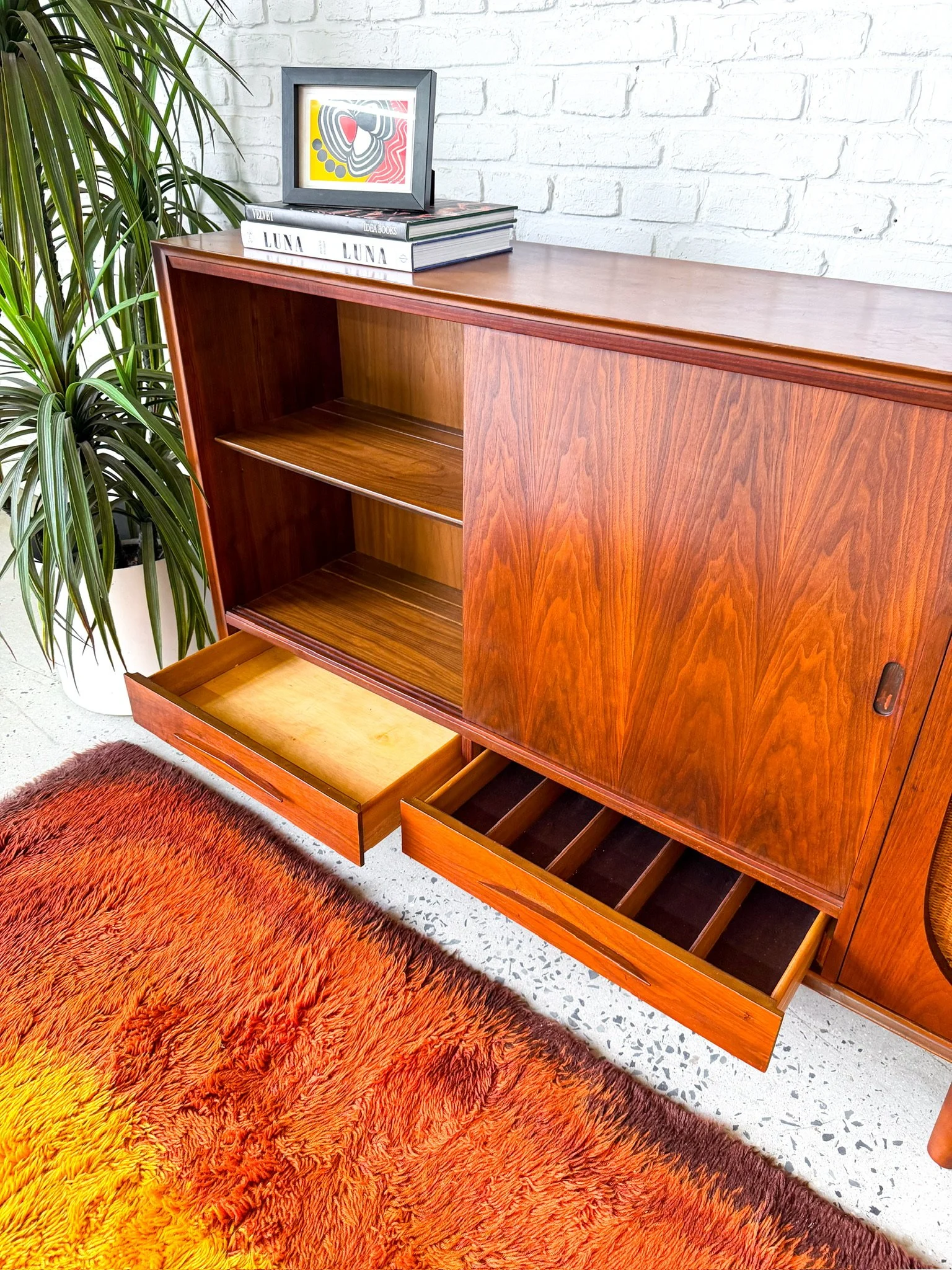 Specialty Woodcraft Walnut Bookcase Sideboard13.jpg