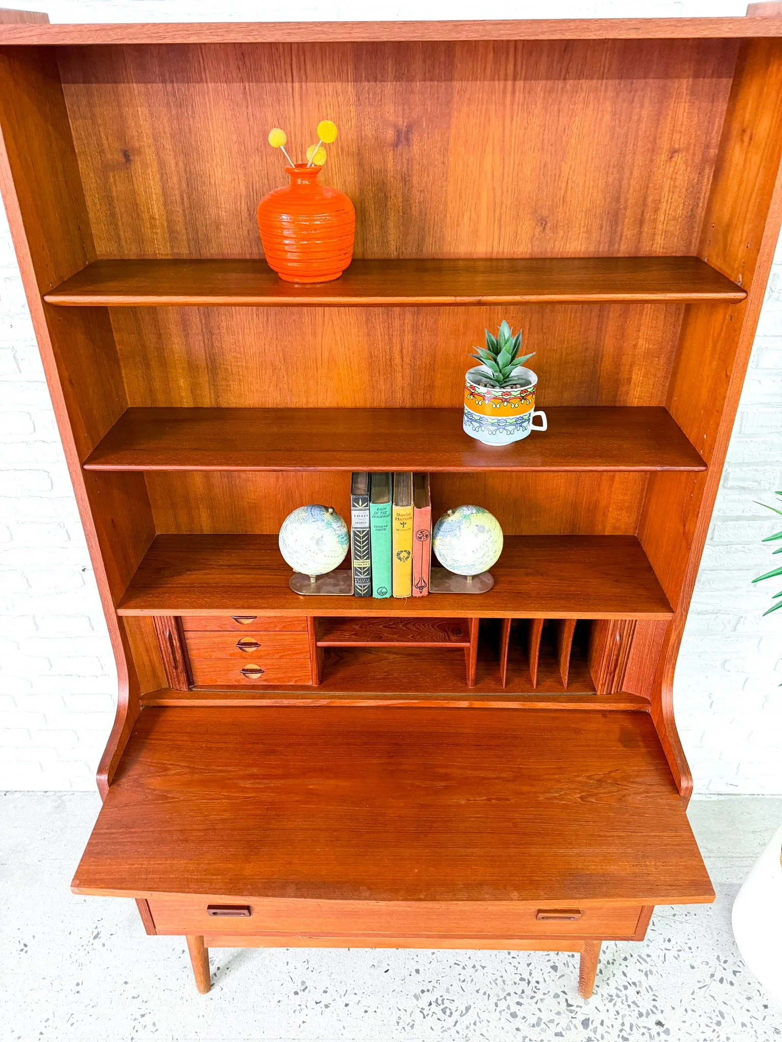 Johannes Sorth Teak Secretary Desk Bookcase11.jpg