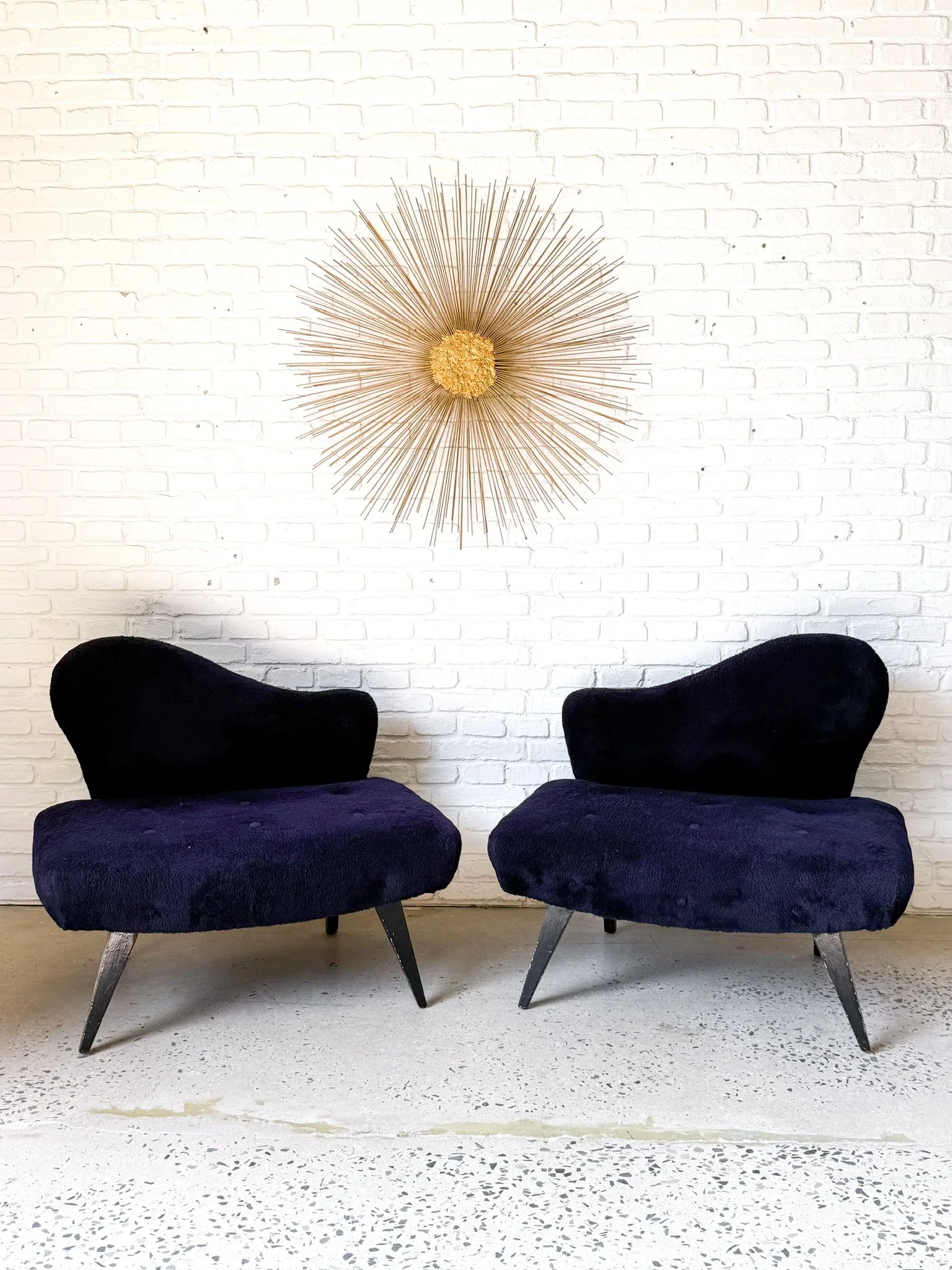 Asymmetrical Abstract Grosfeld House Lounge Chair Pair