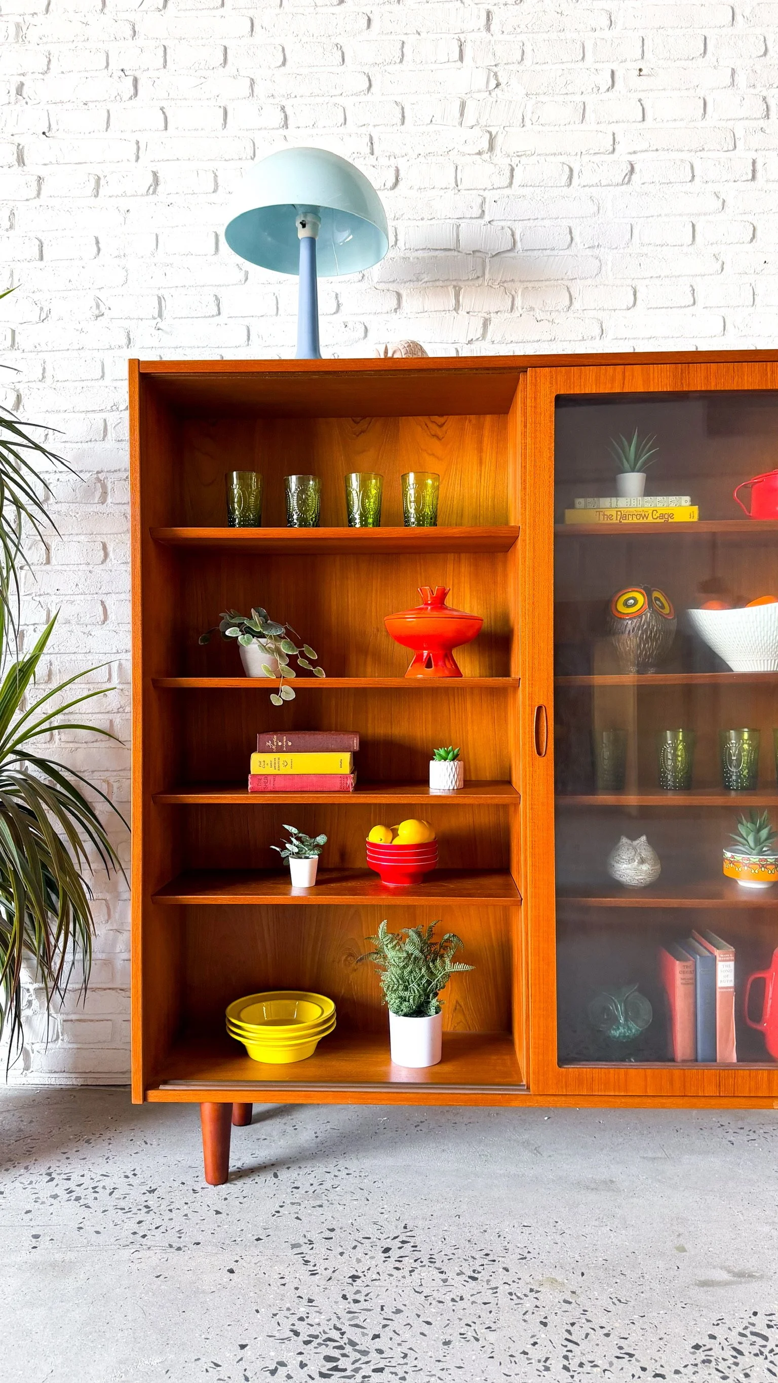 Danish Modern Teak Bookcase Curio Cabinet by Poul Hundevad8.jpg