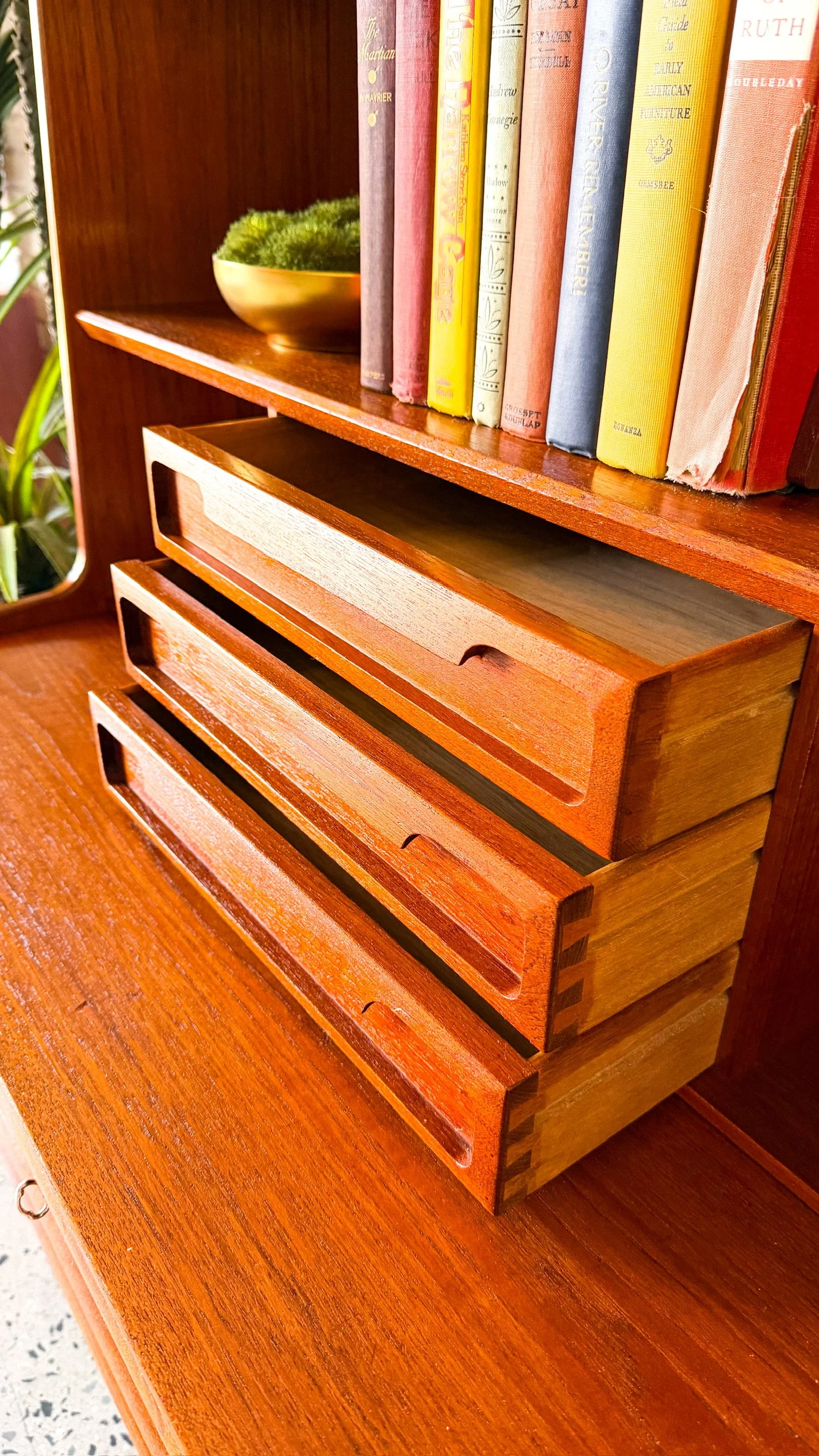 Danish Modern Teak Secretary Desk Bookshelf7.jpg