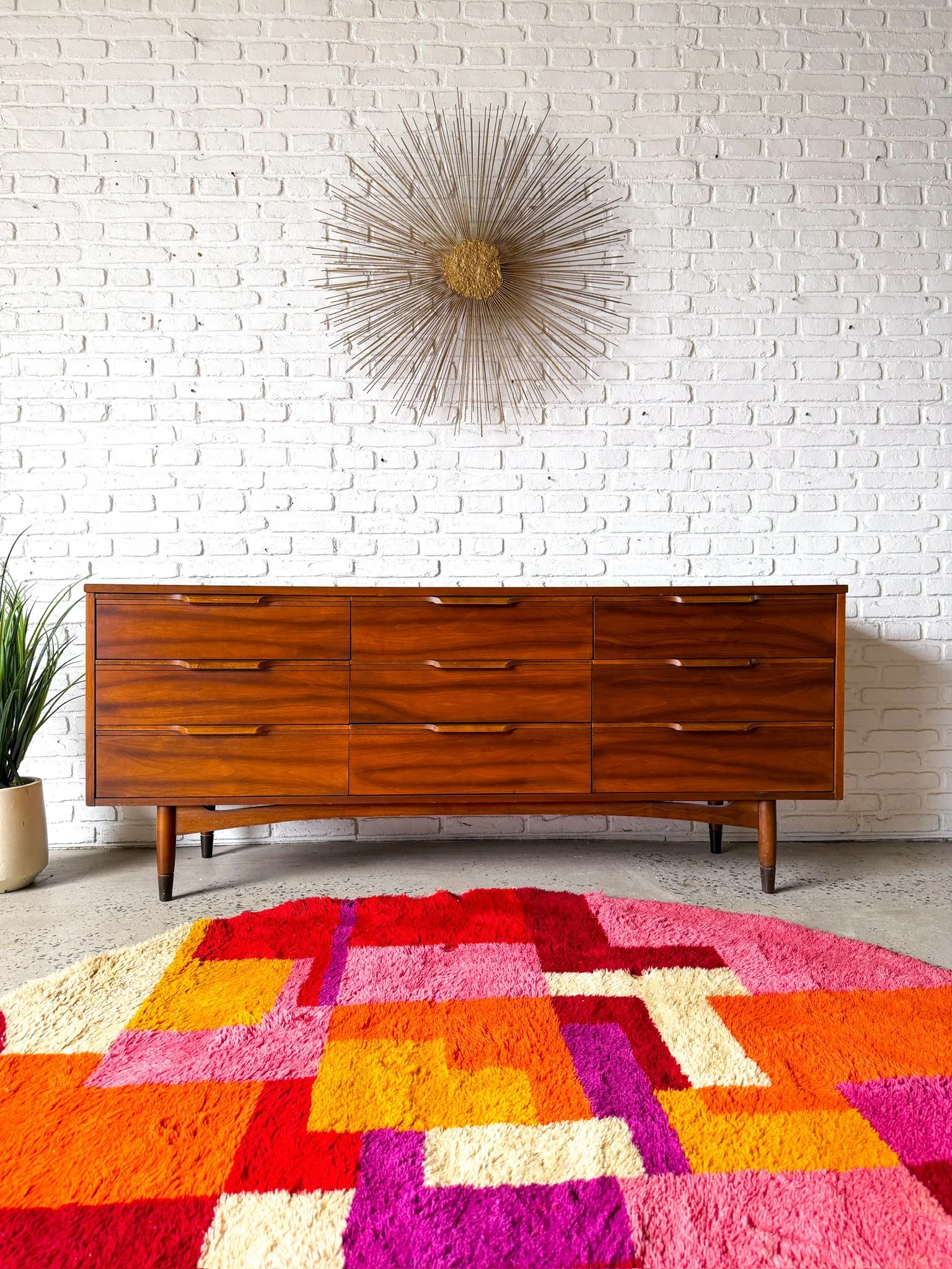 Mid Century Walnut 9 Drawer Lowboy Dresser4.jpg