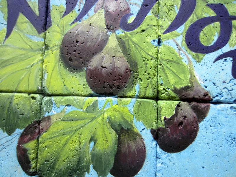 In the interest of "solid coverage," I paint down into each natural "pit" in the stone tiles.
