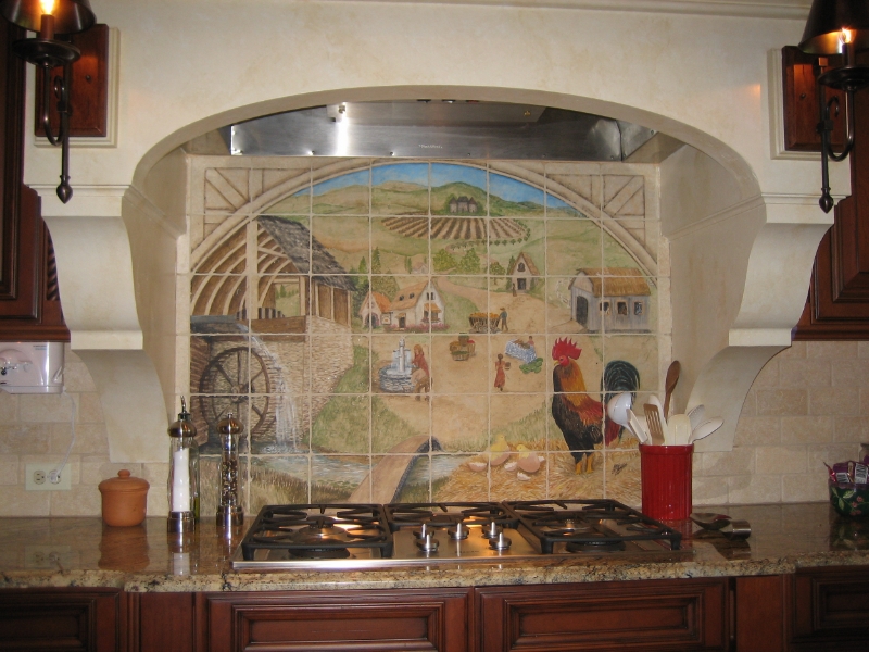 A Bucolic Scene on a Tile Backsplash...