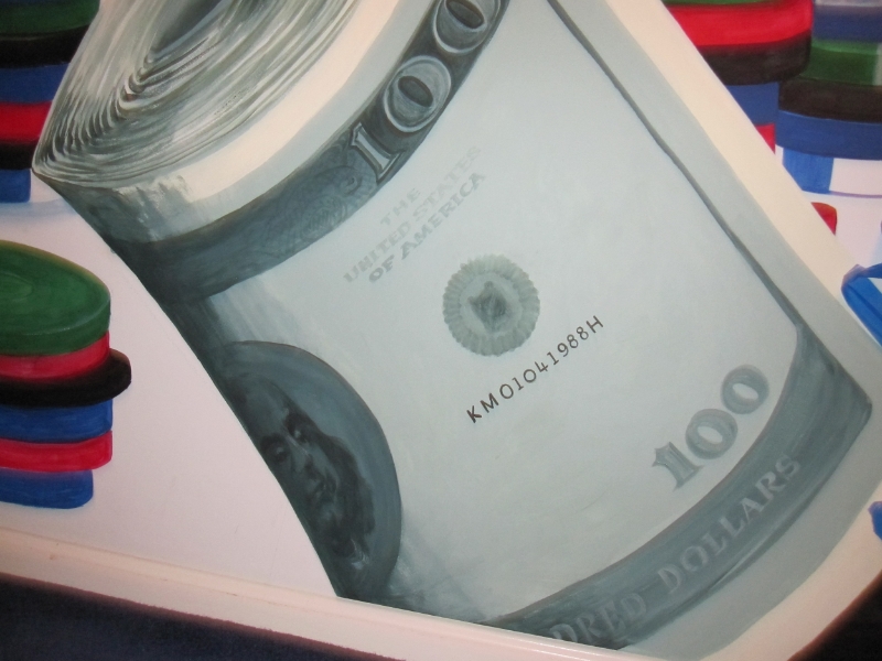Benjamin Franklin peers out...