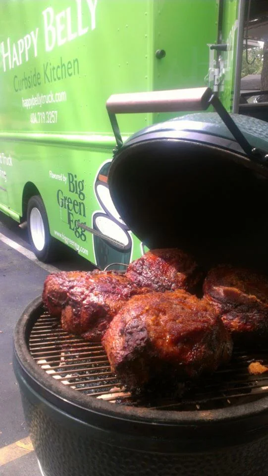 Natural Wood Fired Grill In Our Kitchen Our kitchen and food truck is unique – we're the first in the world that has a Big Green Egg (BGE) inside. The smoking, grilling and baking capabilities the BGE produce flavors you have to taste to believe. If you're not familiar with natural wood charcoal Kamado ovens or The Big Green Egg you can learn more here. www.biggreenegg.com