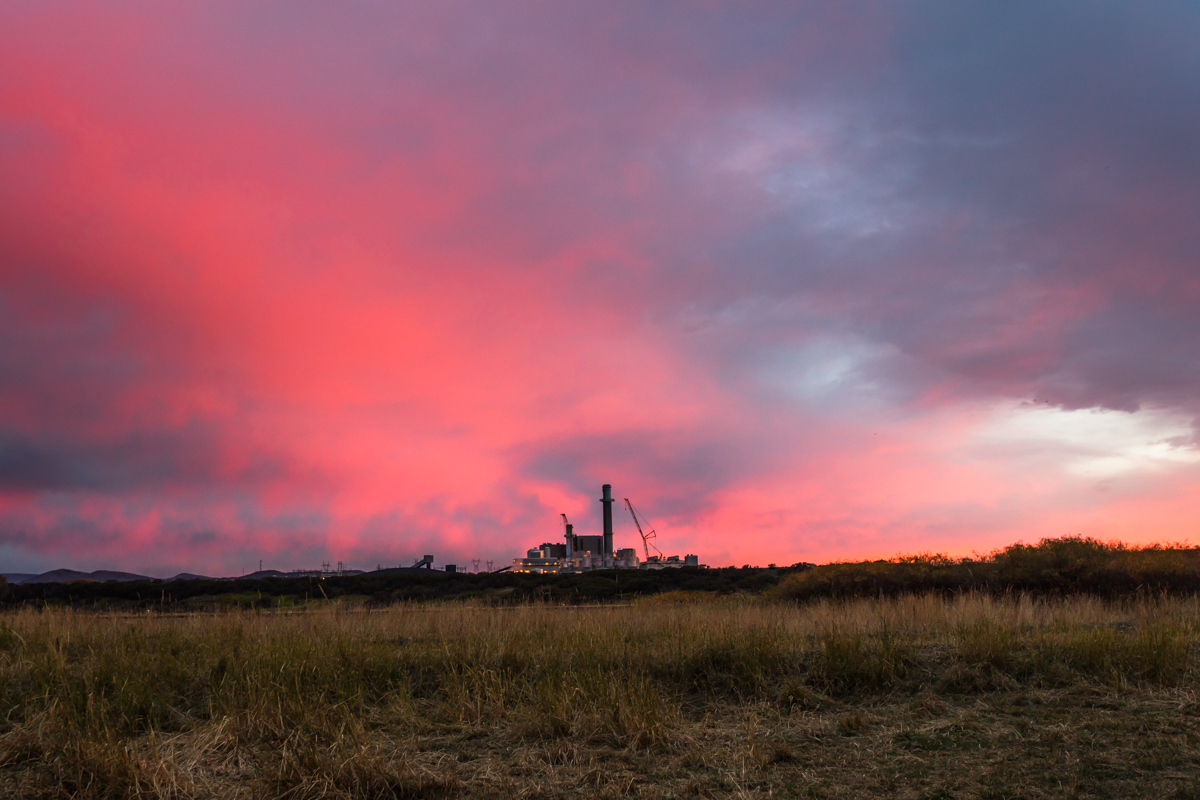 View of the Hayden Station Coal Plant from the front pastures of The Carpenter Ranch, a Nature Conservancy site. 