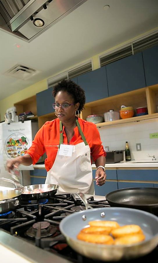  Competitive home cook Kadija McLeish in action at a contest in at the Gloria Ferrer Glorious Bites Challenge last year in Austin, TX.&nbsp; 