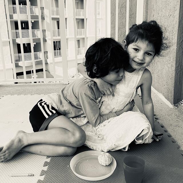 Maybe, just maybe ... in years from now they&rsquo;ll remember balcony lessons in the morning with Mama. Maybe they&rsquo;ll remember extra tight hugs and the time that we were all together all day everyday for months on end... #inthetimeofcorona #ho