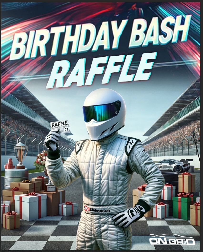 On Saturday, February 24th, after the track goes cold and the evening activities start popping off, we're having a raffle. Any registered driver for either day will automatically be entered into it as long as you're present during the raffle. 

We're