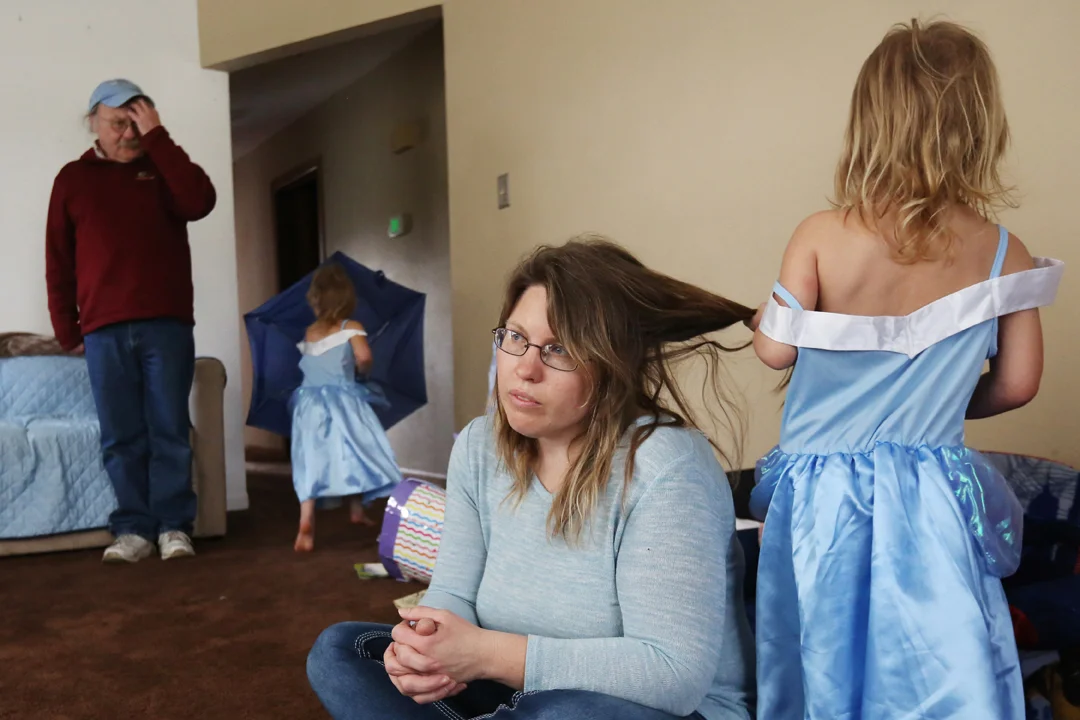  Josianne struggles with the guilt of having outlived her two eldest children, who were murdered in a brutal attack by her daughter's boyfriend in August, 2015. She and her husband Mike, not pictured, work hard to care for her remaining children, twi