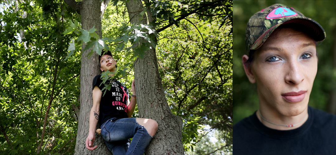  "This is zen," Tayia Demonica, 21, said of the river trails she often wanders along the Maumee in Perrysburg. For a time Tayia believed herself to be gender fluid, but is now at the beginning of her transition from male to female. Without health ins