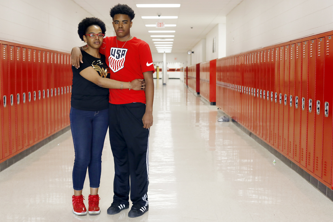 April Taylor had her son Marshaun, 15, recently transferred to Rogers High School for a fresh start. He was suspended three times in the past school year from his previous high school. Ms. Taylor said she didn't feel the punishments were warranted. Black students make up 43 percent of the Toledo Public Schools student population, but account for 67 percent of suspensions in the past year. The number reflect a similar trend of higher rates of suspensions for black students across the country, according to a recent study from the congressional Government Accountability Office.